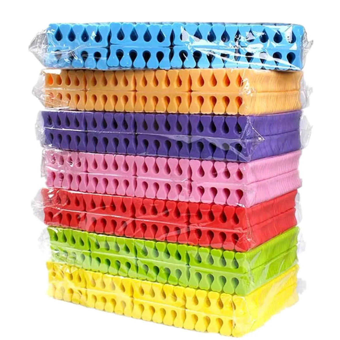 FOMIYES 100 pares de separadores desechables de dedos suaves de silicona espaciadores de dedos de espuma para los dedos de los pies separadores suaves
