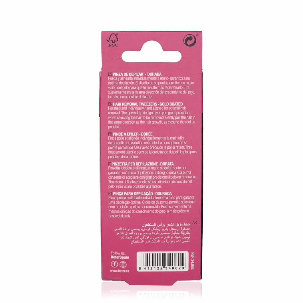 Beter Pinzas de depilar cejas punta cangrejo inoxidables profesionales
