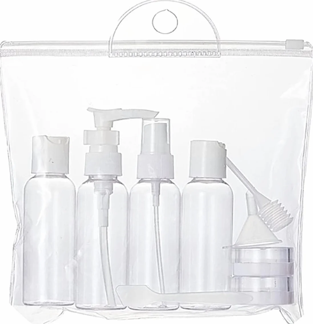 Set de Botellas de Viaje Rellenables 100ml para Champú y Gel - Aviación