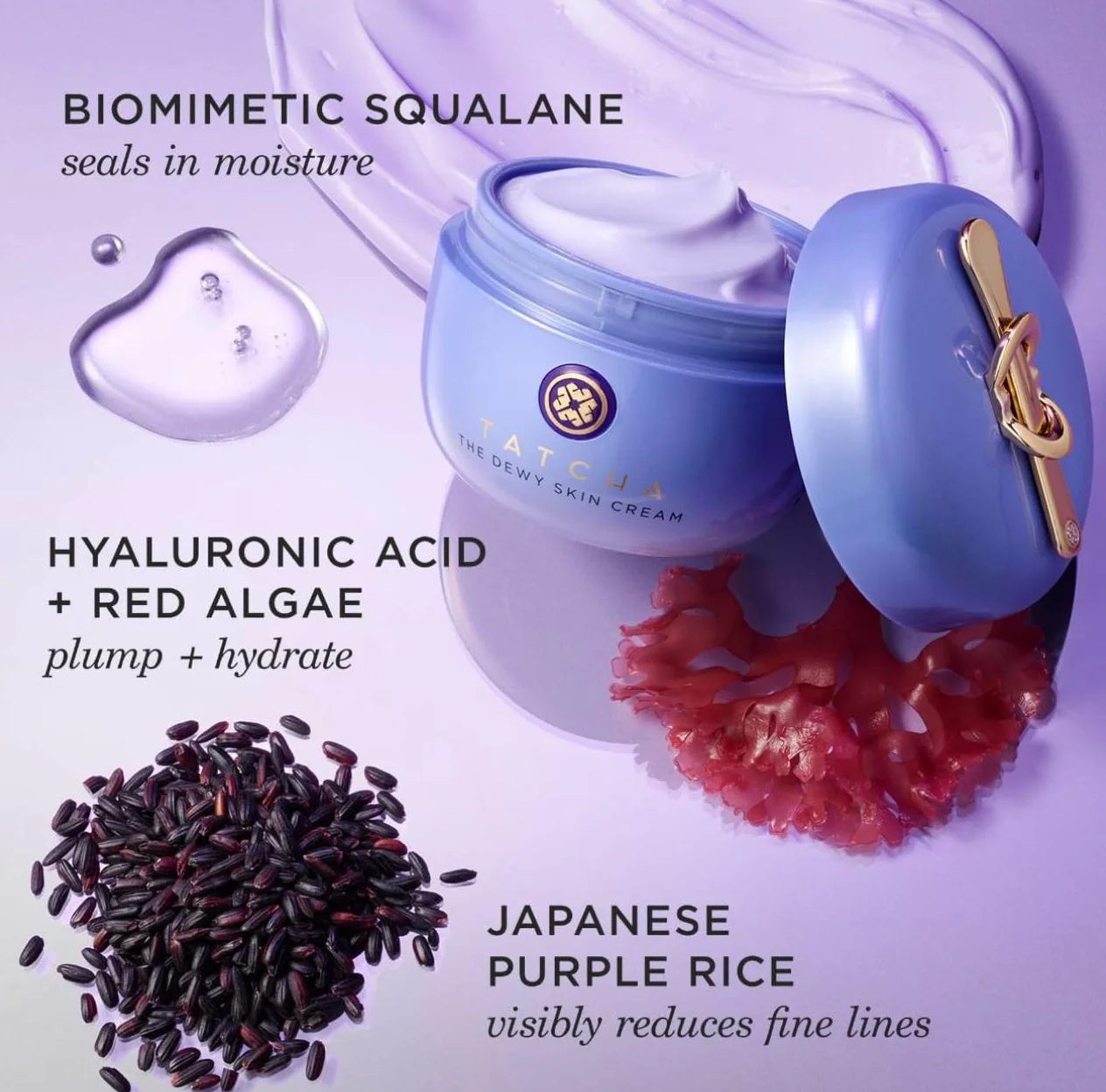 Tatcha The Dewy Skin Cream | Rich Cream to Hydrate, Plump and Protect Dry and Combo Skin | 50 ml / 1.7 oz