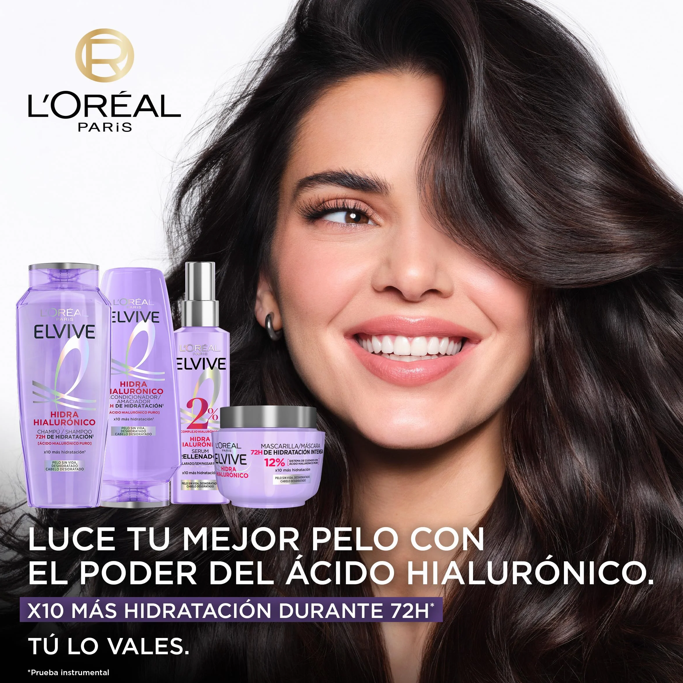 L'Oreal Paris Elvive Hidra Hialurónico Cofre Champú 72h Hidratación Mascarilla y Sérum Rellenador