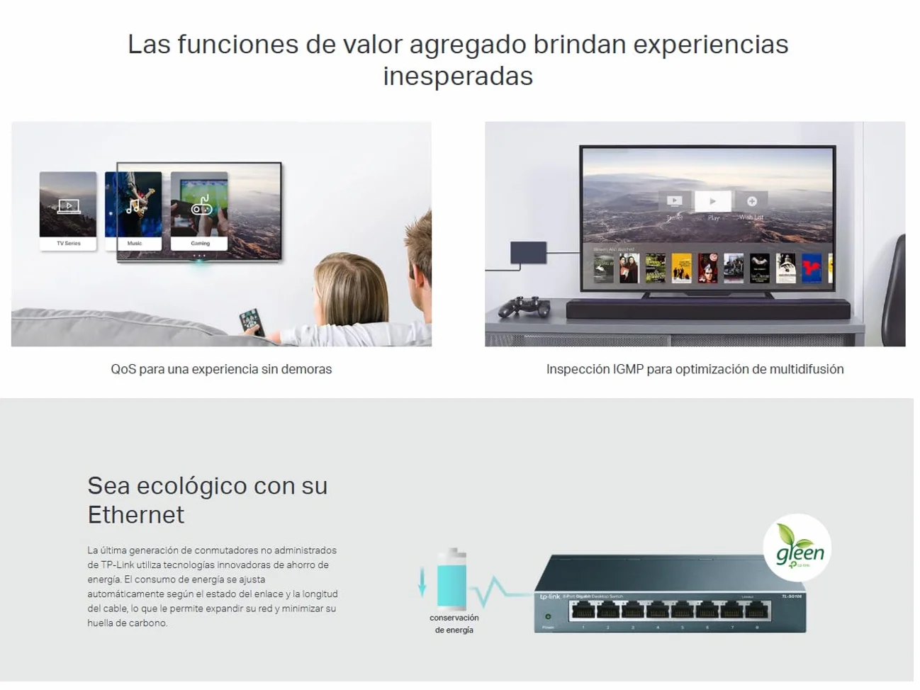 TP-Link TL-SG108 V3.0 Switch de Escritorio 8 Puertos Gigabit 10/100/1000 Mbps Carcasa de Acero Negro