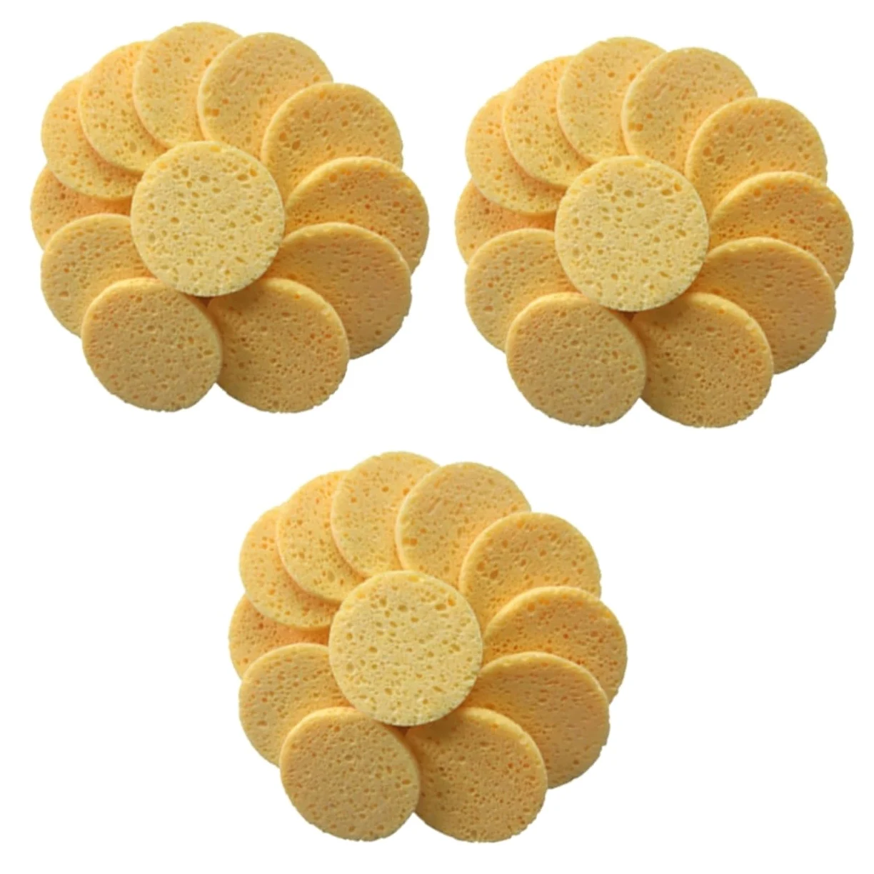 FRCOLOR 60 esponjas de limpieza facial, esponja de eliminación de maquillaje, esponja removedora de maquillaje, toallitas de maquillaje reutilizables, almohadillas removedoras de maquillaje,