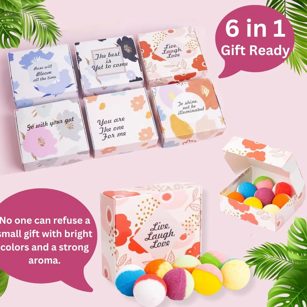 48 bombas de baño naturales y orgánicas para mujeres y niños, ricas en aceites esenciales, relajación y alivio del estrés, set de regalo para el día de la madre, Navidad