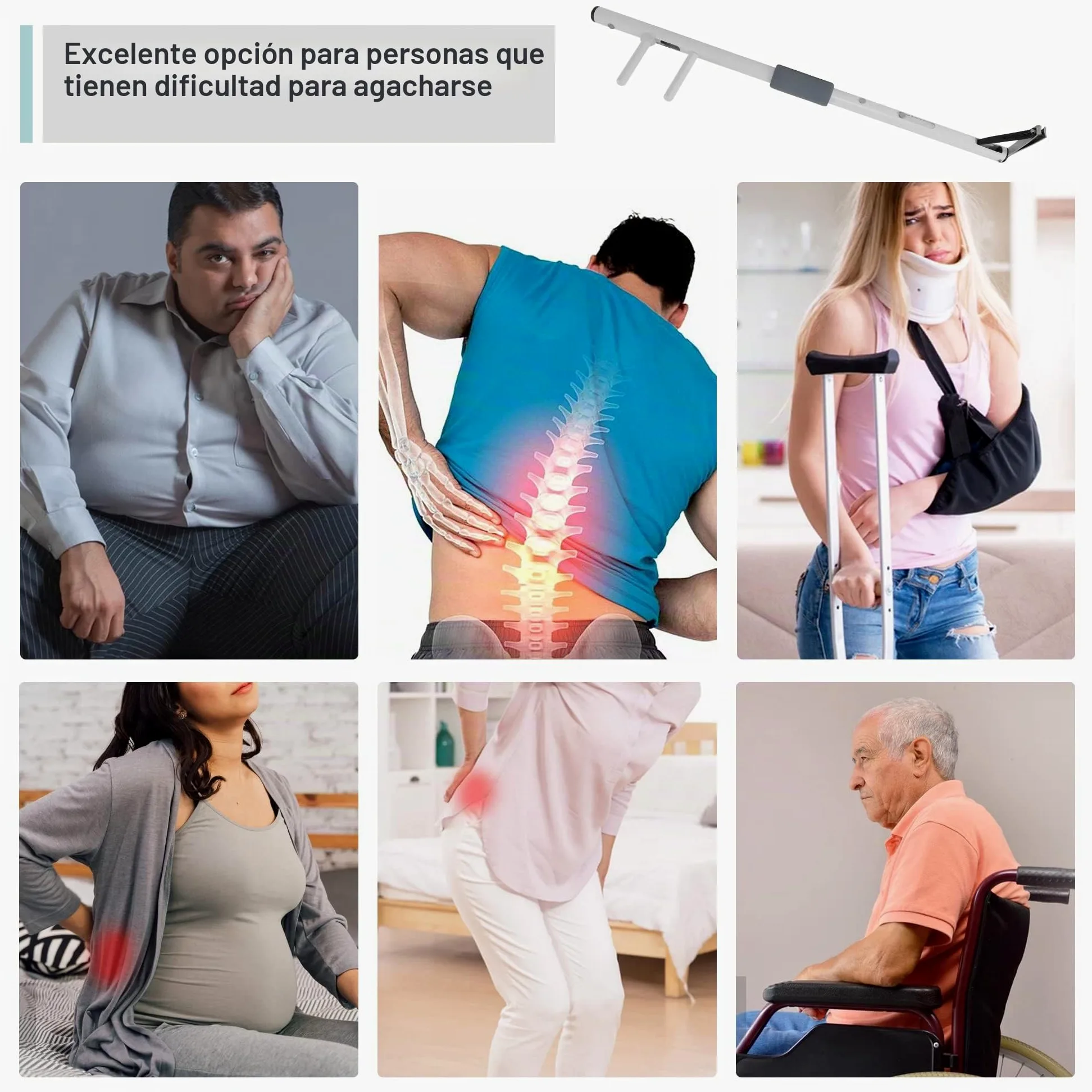 Cortaúñas con mango largo de 4 mm, eje de aluminio, sin necesidad de agacharse, herramienta fácil de alcanzar para uñas de los pies (M-72 cm-28 pulgadas)