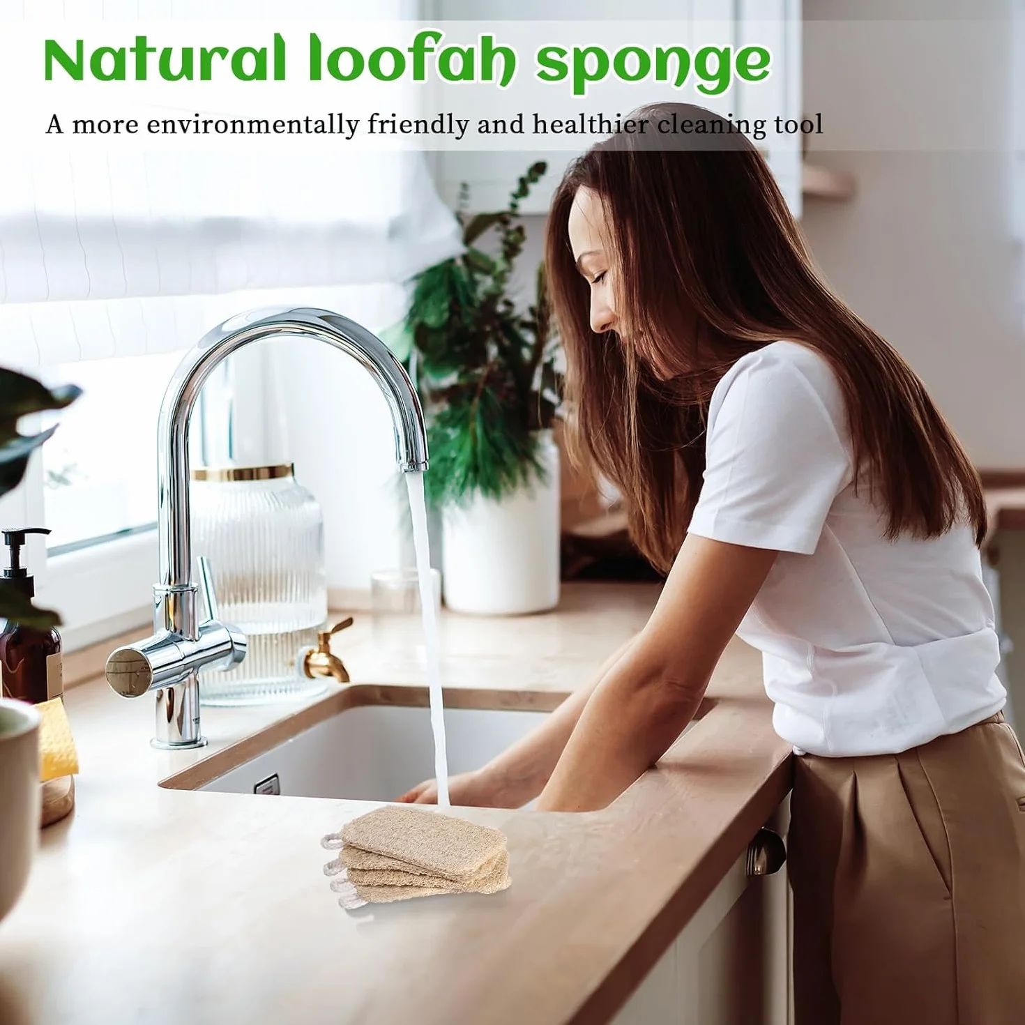 MEISO Esponjas de Luffa Naturales 12 PCS Fibra Vegetal Ecológica Biodegradable Antiarañazos