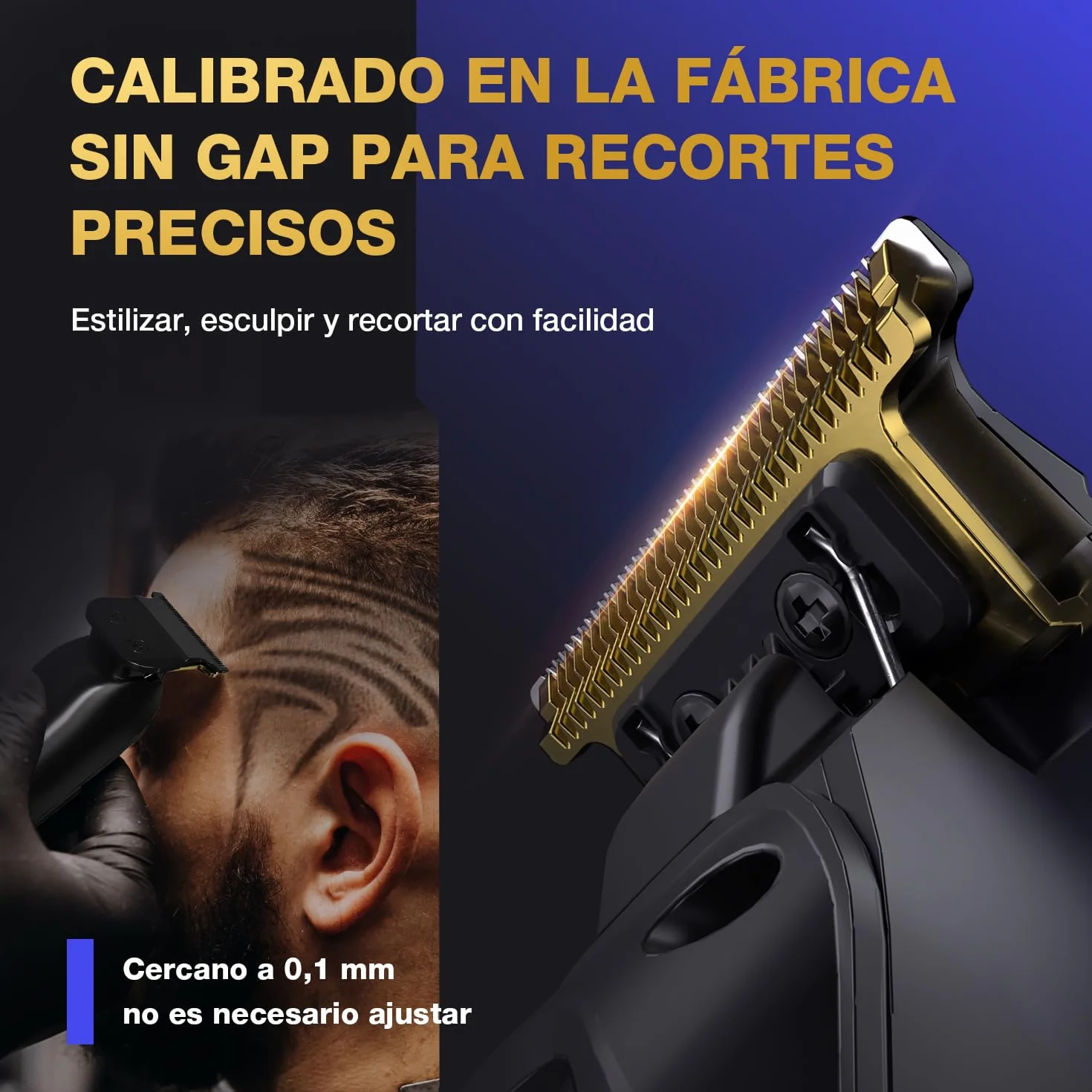SUPRENT Maquina De Cortar Pelo Hombre Profesional, 9 Peines Guía, Cortapelos Hombre LED, Kit Corte Pelo Motor Alto Rendimiento Negro