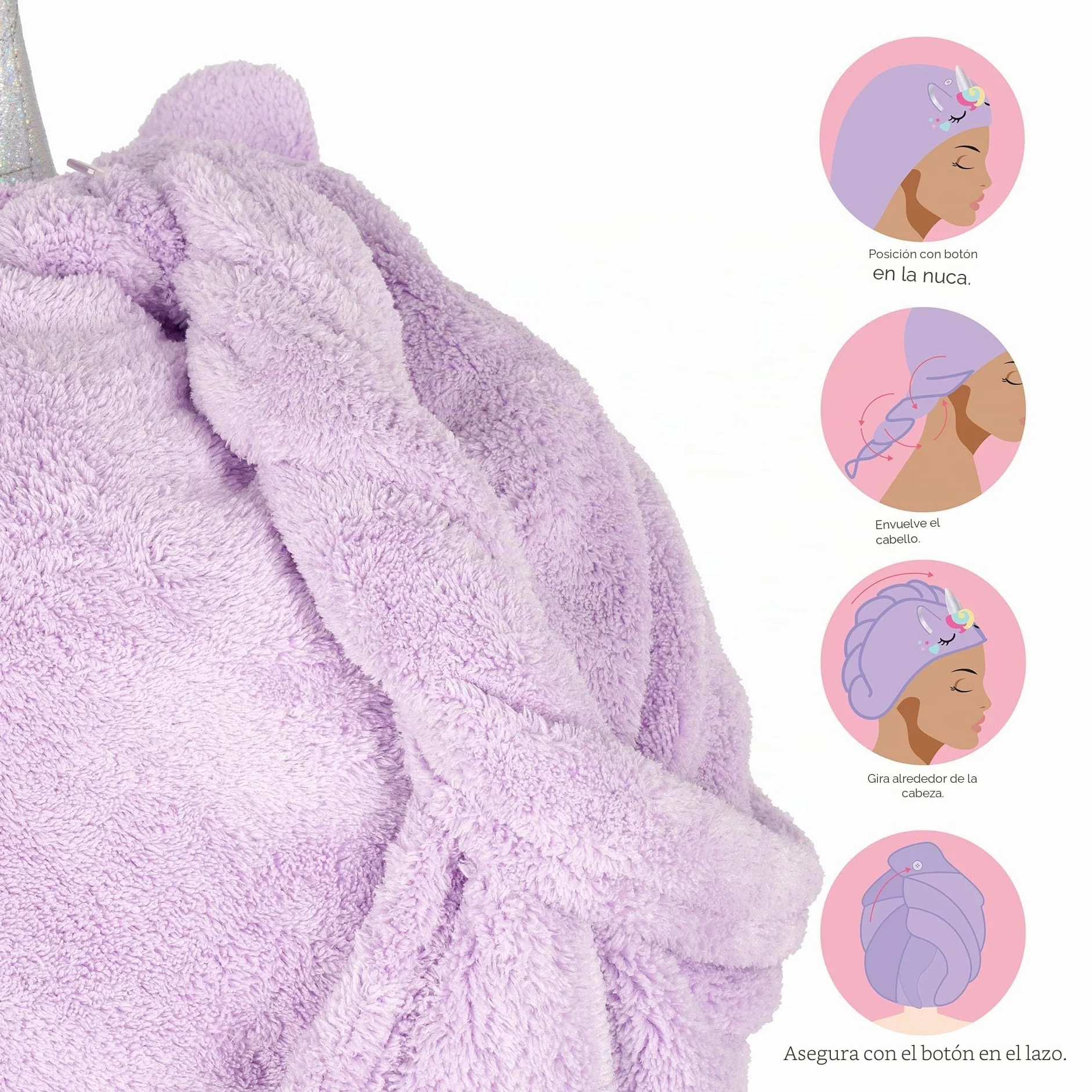 Legami Turbante para el Cabello Love My Hair Microfibra Secado Rápido Superabsorbente Toalla Mujer
