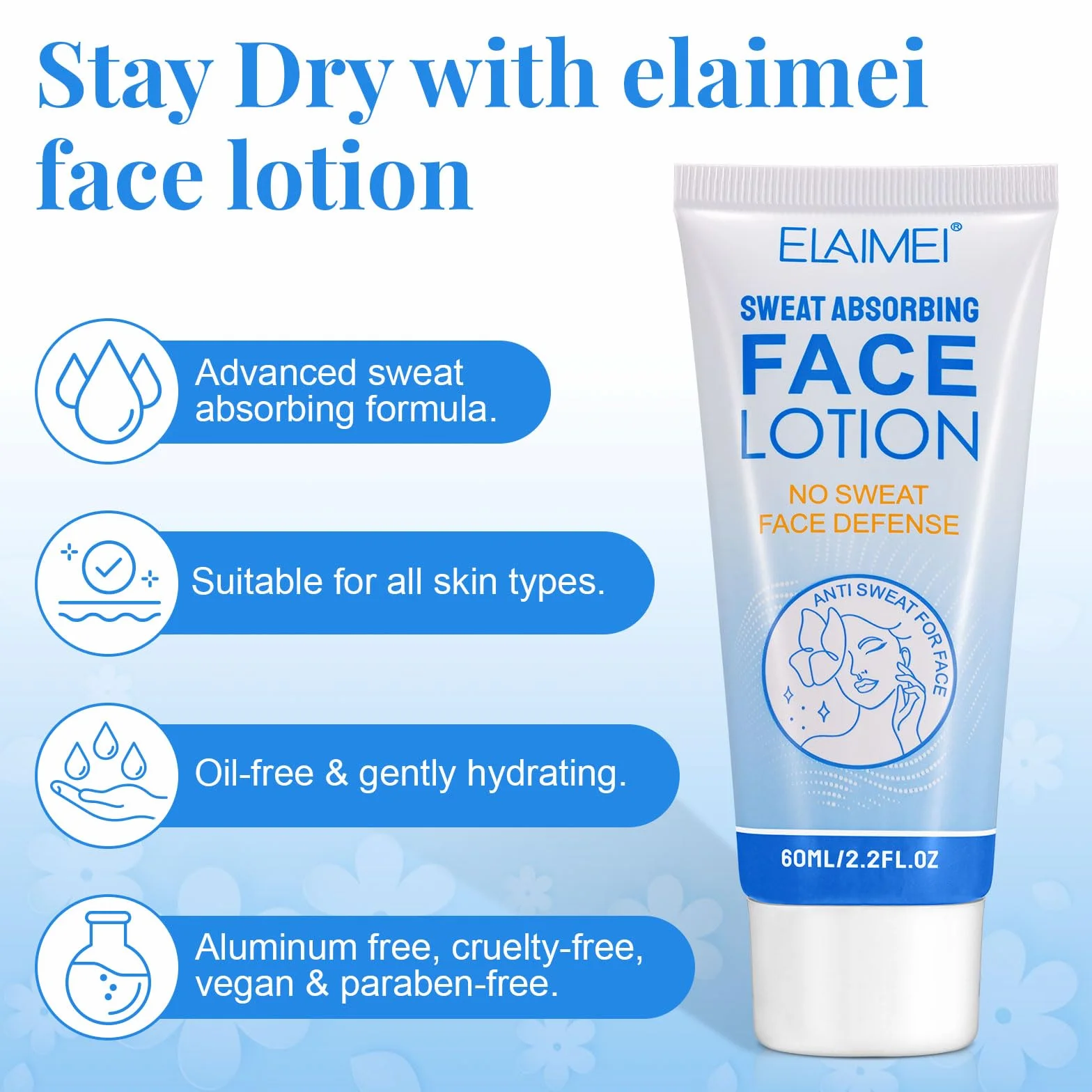 Crema desodorante antitranspirante, control del sudor y olor, frescura duradera, 60 ml