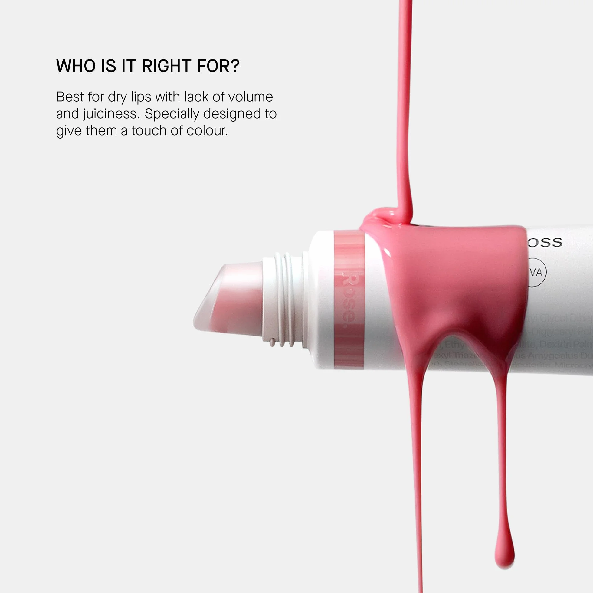 Transparent Lab Tinted Lipgloss Rose 15 ml SPF50 Ácido Hialurónico Péptido Voluminizador