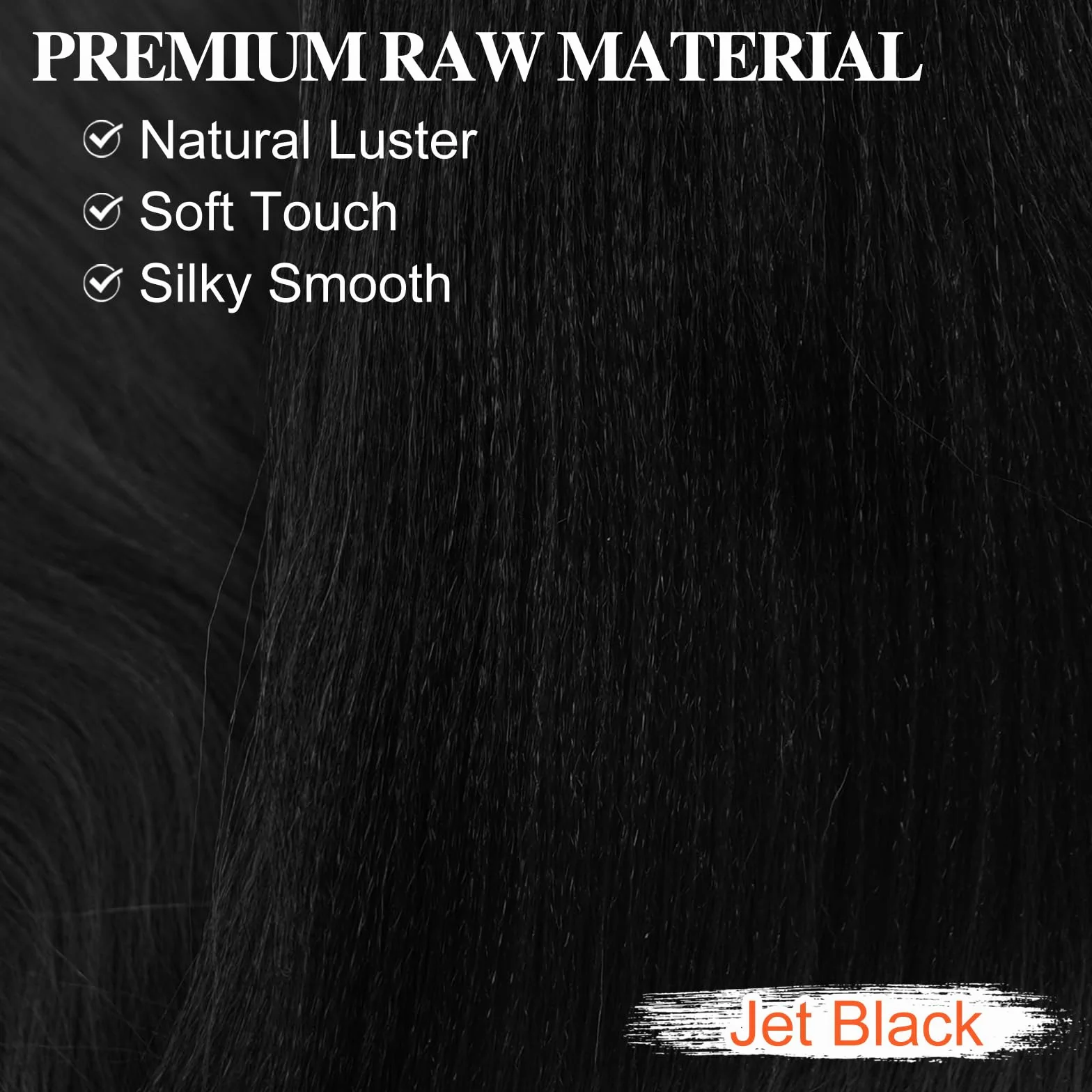 Pre-Stretched Braiding Hair 66cm 8 Packs Jet Negro Largo Braiding Hair Trenzas Africanas Yaki Texture 1B#