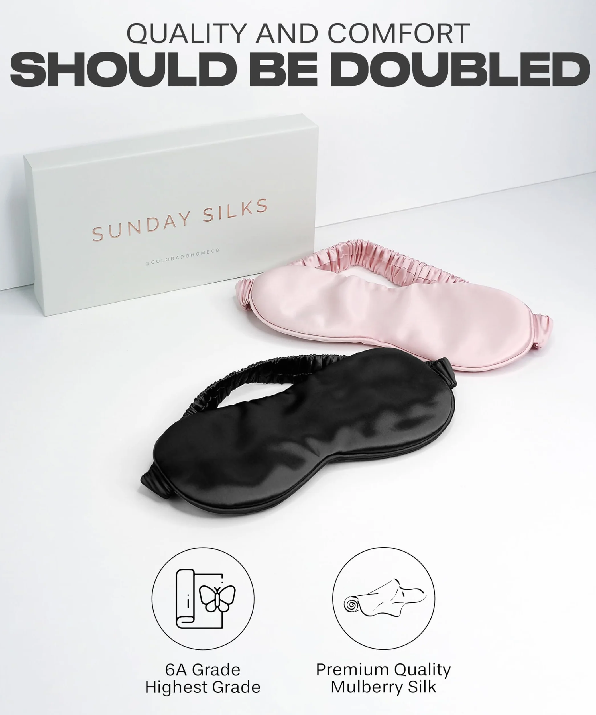 Antifaz de seda para dormir para hombres y mujeres, antifaz para ojos, venda para dormir, cubierta para ojos, paquete de 2