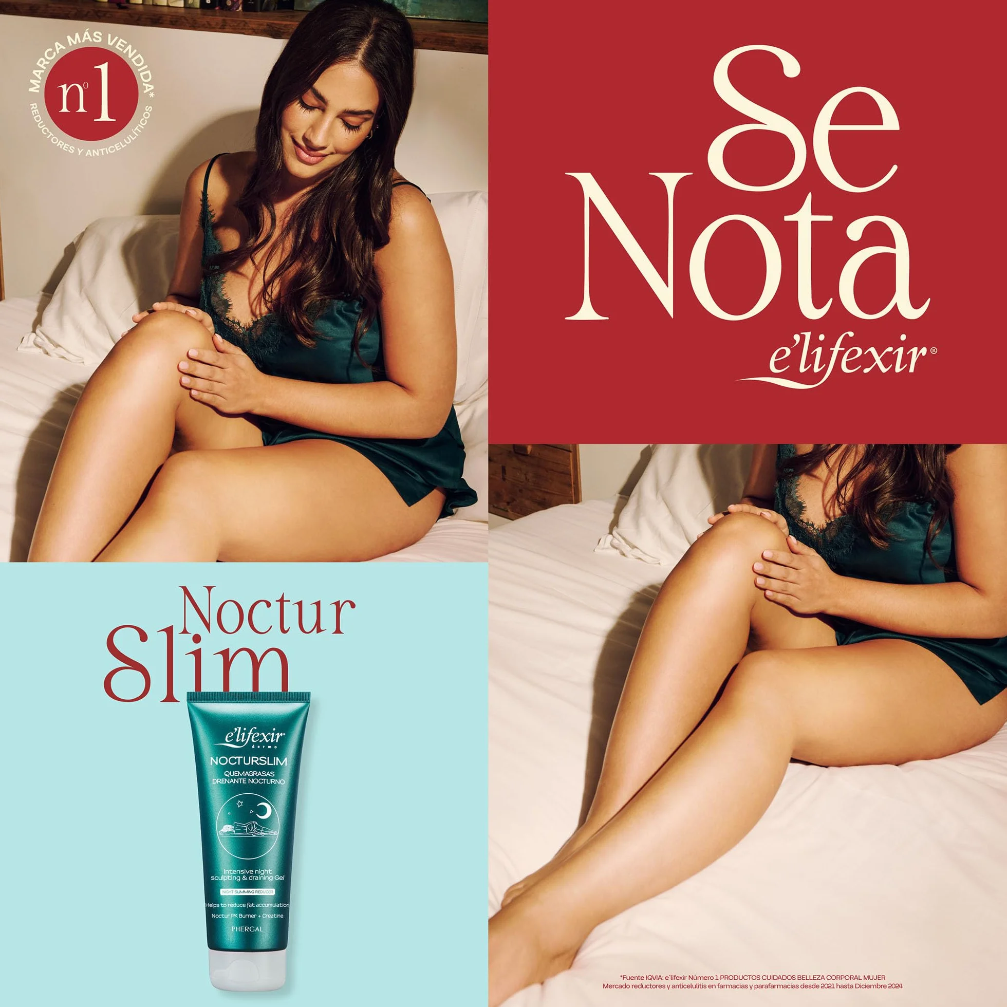 Elifexir Nocturslim Crema Quemagrasas Intensiva Gel Reductor Noche Anticelulítico Reafirmante 200 ml