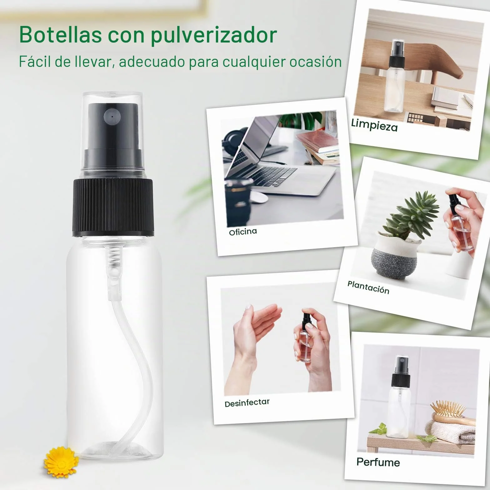 Toureal 30ml Spray Pulverizador Plastico 12 Piezas Botes Vacios Atomizador Transparente