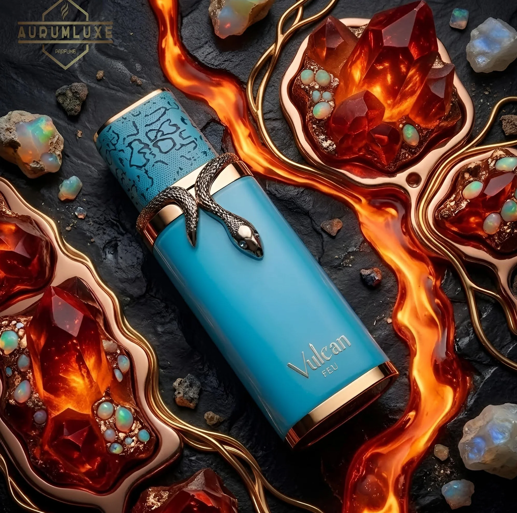 AURUMLUXE Vulcan Feu Perfume, Perfumes Arabes Hombre, Perfumes Hombre, Regalos Originales para Hombre, Colonia Hombre, Perfume Arabes Originales, Eau de Parfum, Perfume Vulcan Feu 100 ml