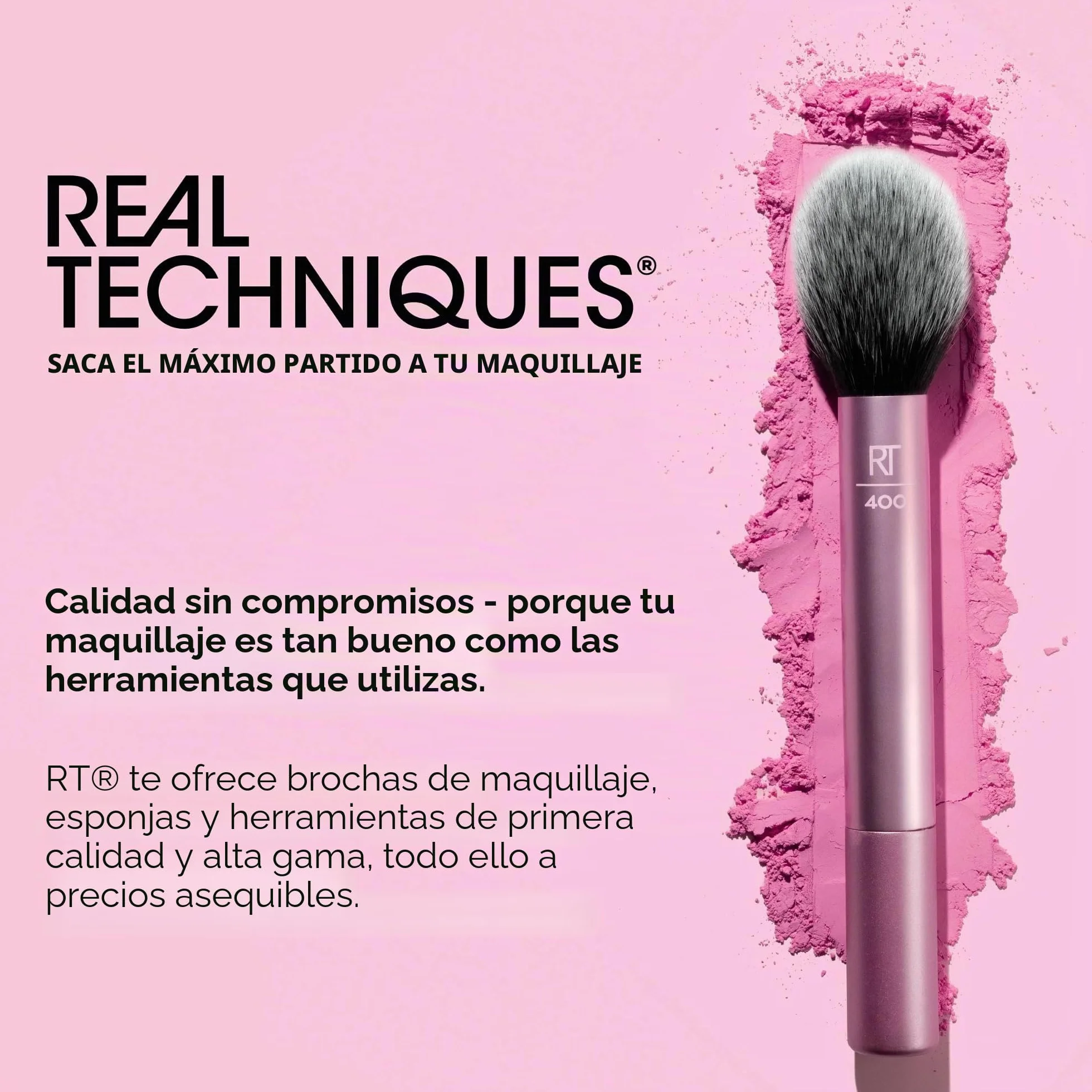 Real Techniques Kit de minibrochas Travel Fantasy, brochas maquillaje sombras ojos iluminadores, juego 11 piezas
