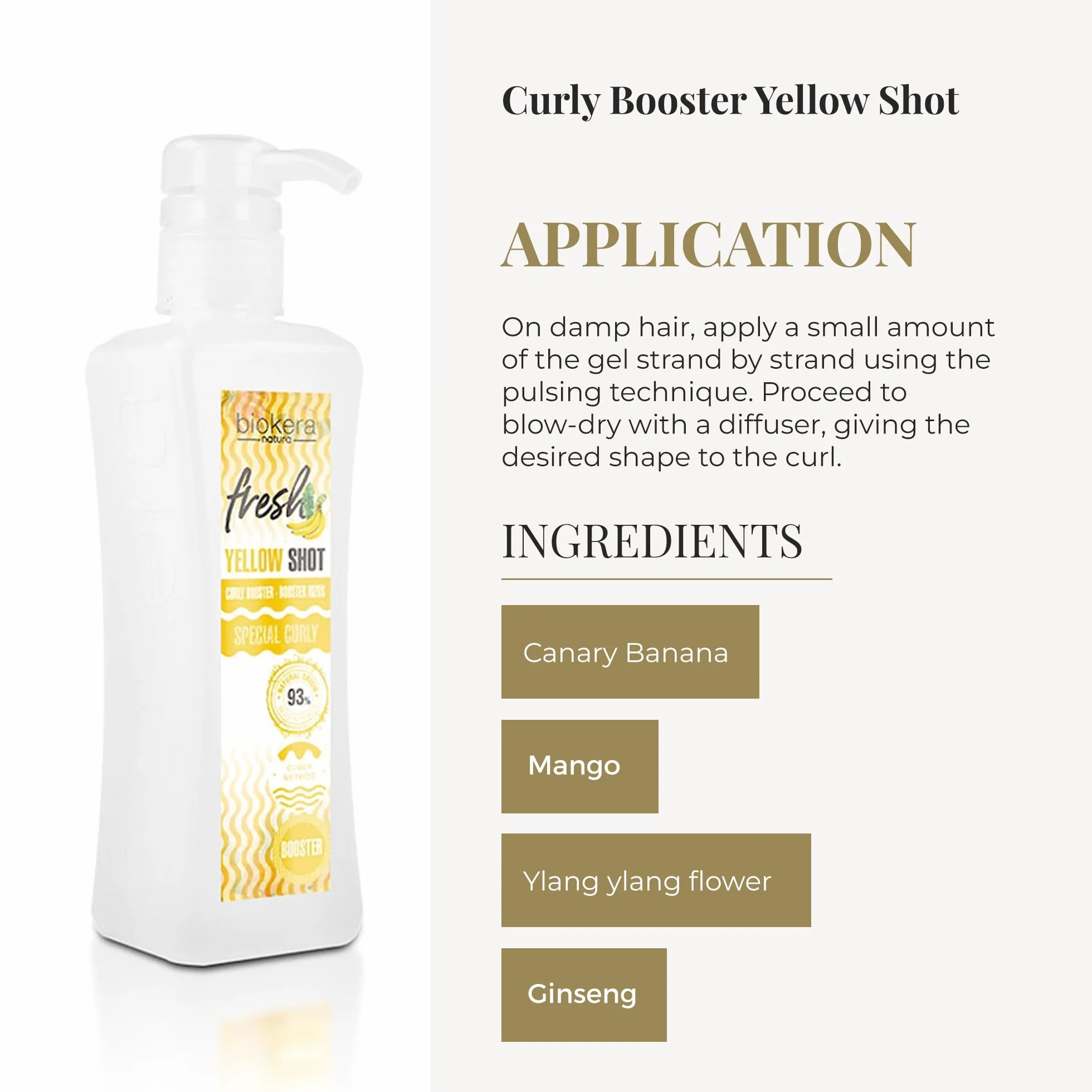 Biokera Fresh Salerm Gel Activador de Rizos Curly Booster Yellow Shot 300 ml Rizos Definidos Sin Sulfatos Vegano