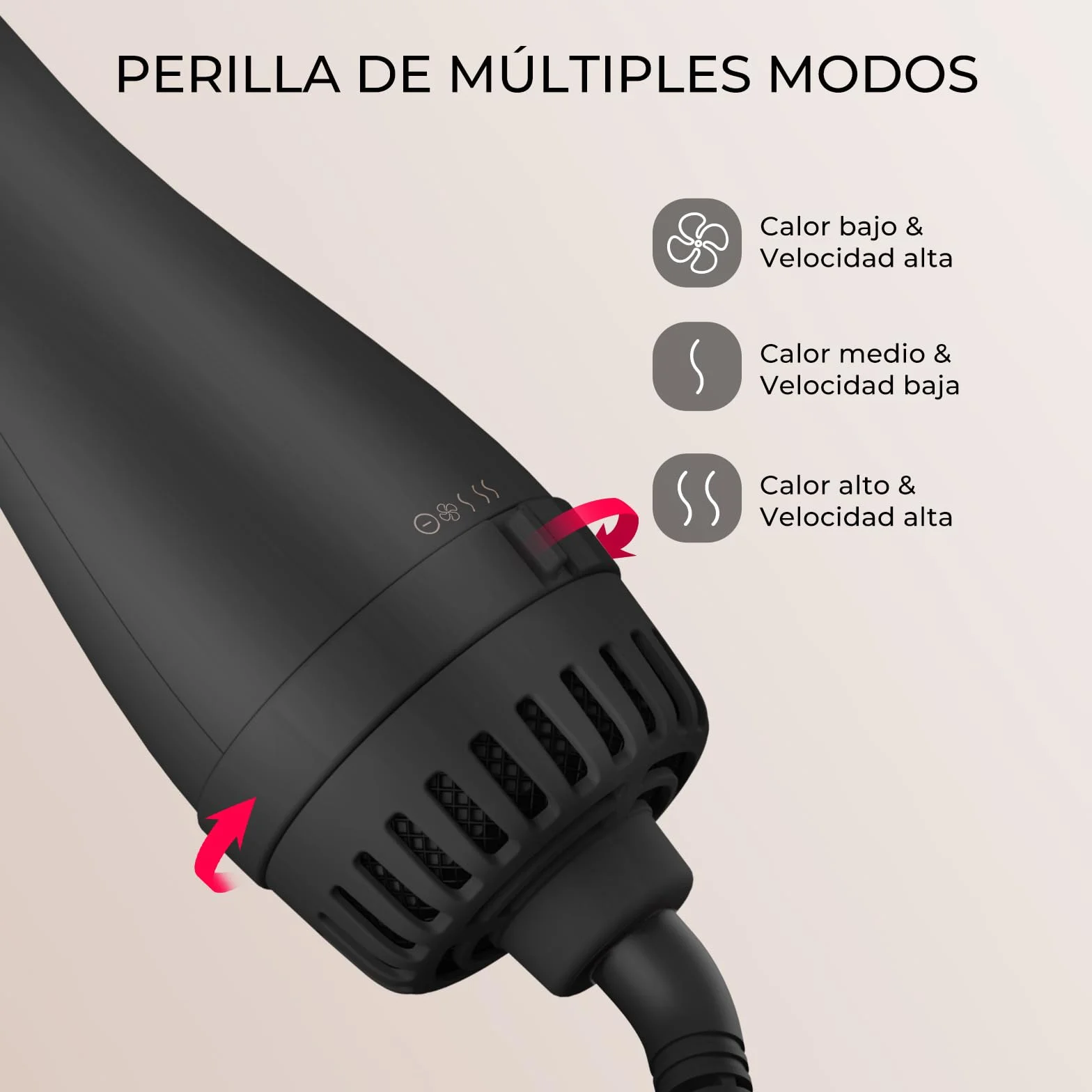 TYMO Cepillo Secador de Pelo 4 en 1 con Iones 1200W Dorado