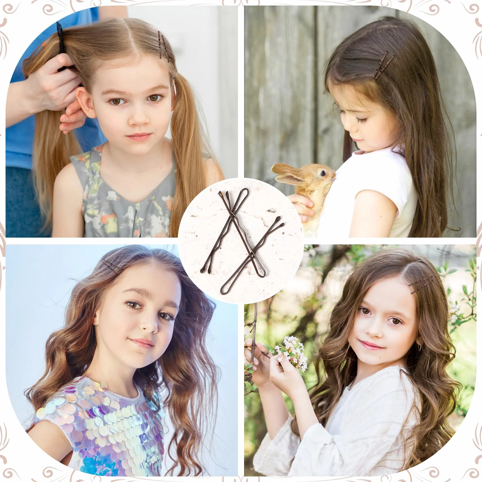 Amabro Mini Pasadores 50 piezas 3.48 cm Pinzas para el pelo metálicas para mujeres y niñas