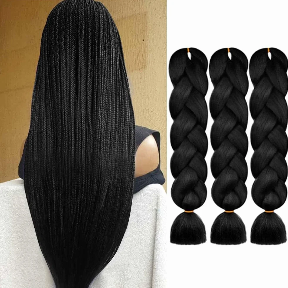 AUYAO Extensiones para Trenzas, Pelo Sintético Trenzas Africanas Degradado