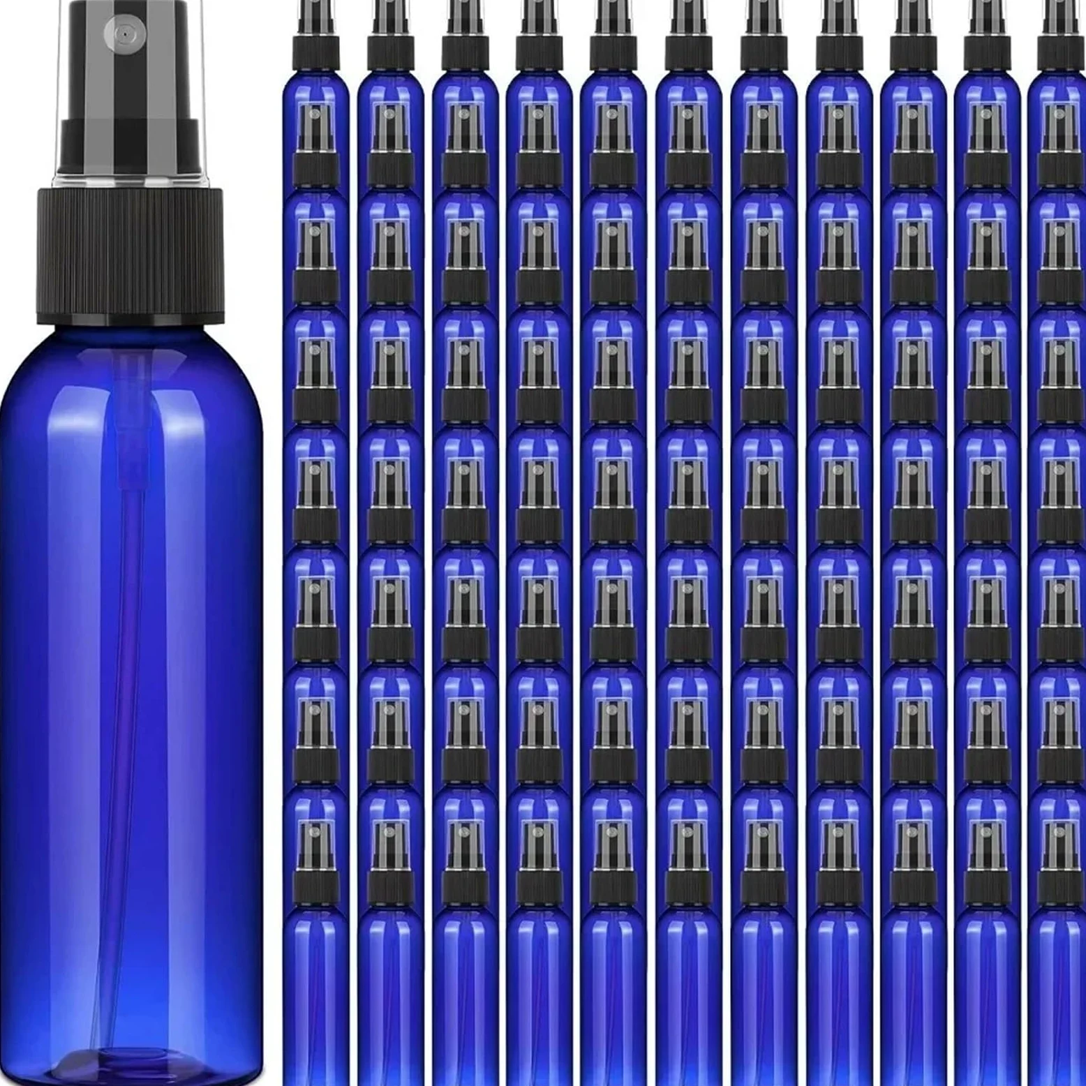 Botella Pulverizadora Vacía 50 botellas vacías de aerosol azul rellenables, contenedores plástico niebla fina for desinfectante alcohol