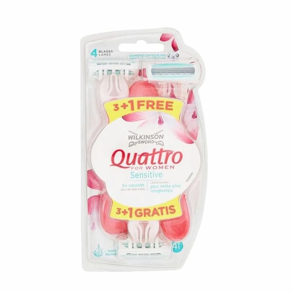 Wilkinson Sword Quattro for Women Sensitive Maquinilla de afeitar desechable mujer 3+1 unidad