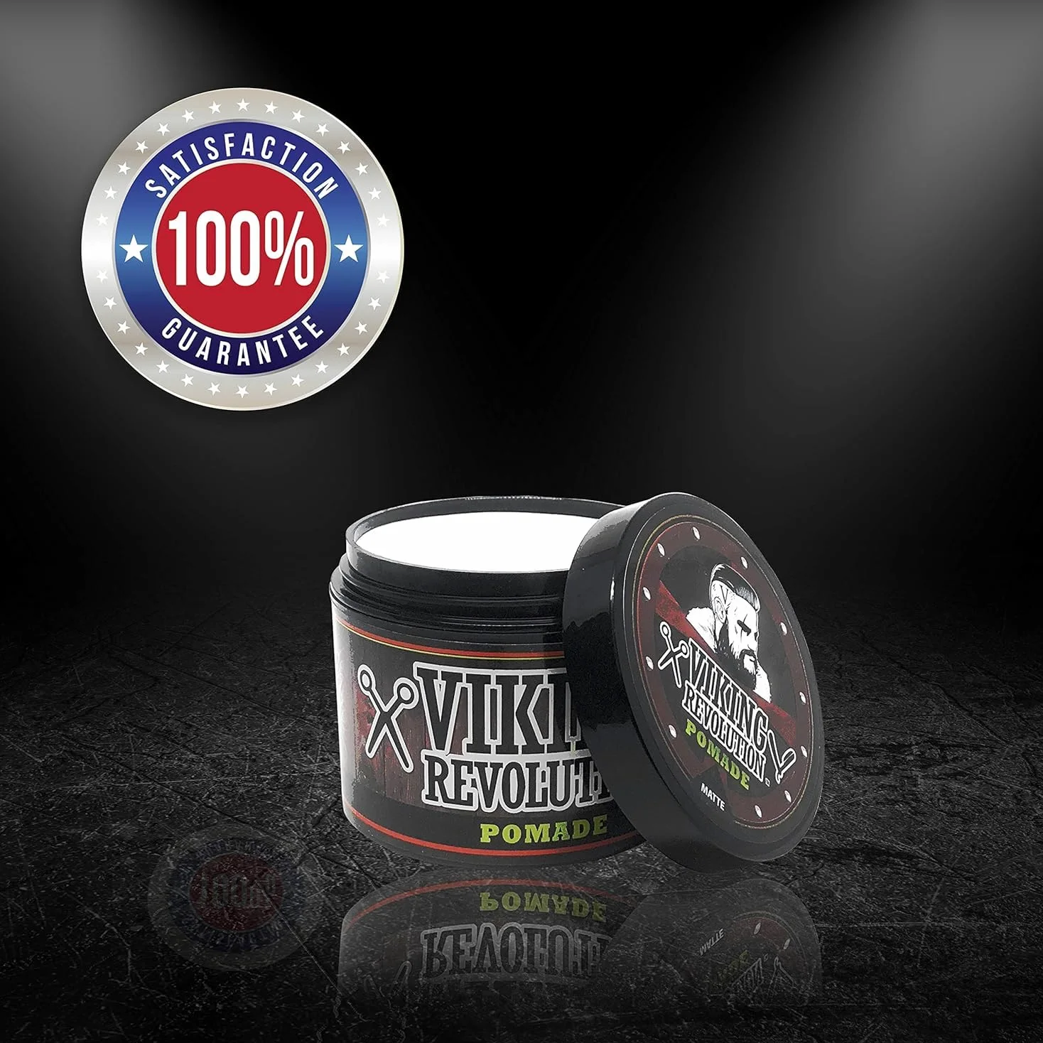 Viking Revolution Pomada para el Cabello de Hombre (Nueva Fórmula) – Fijación Media y Acabado Mate para un Look Clásico, 113 g – A Base de Agua y Fácil de Lavar