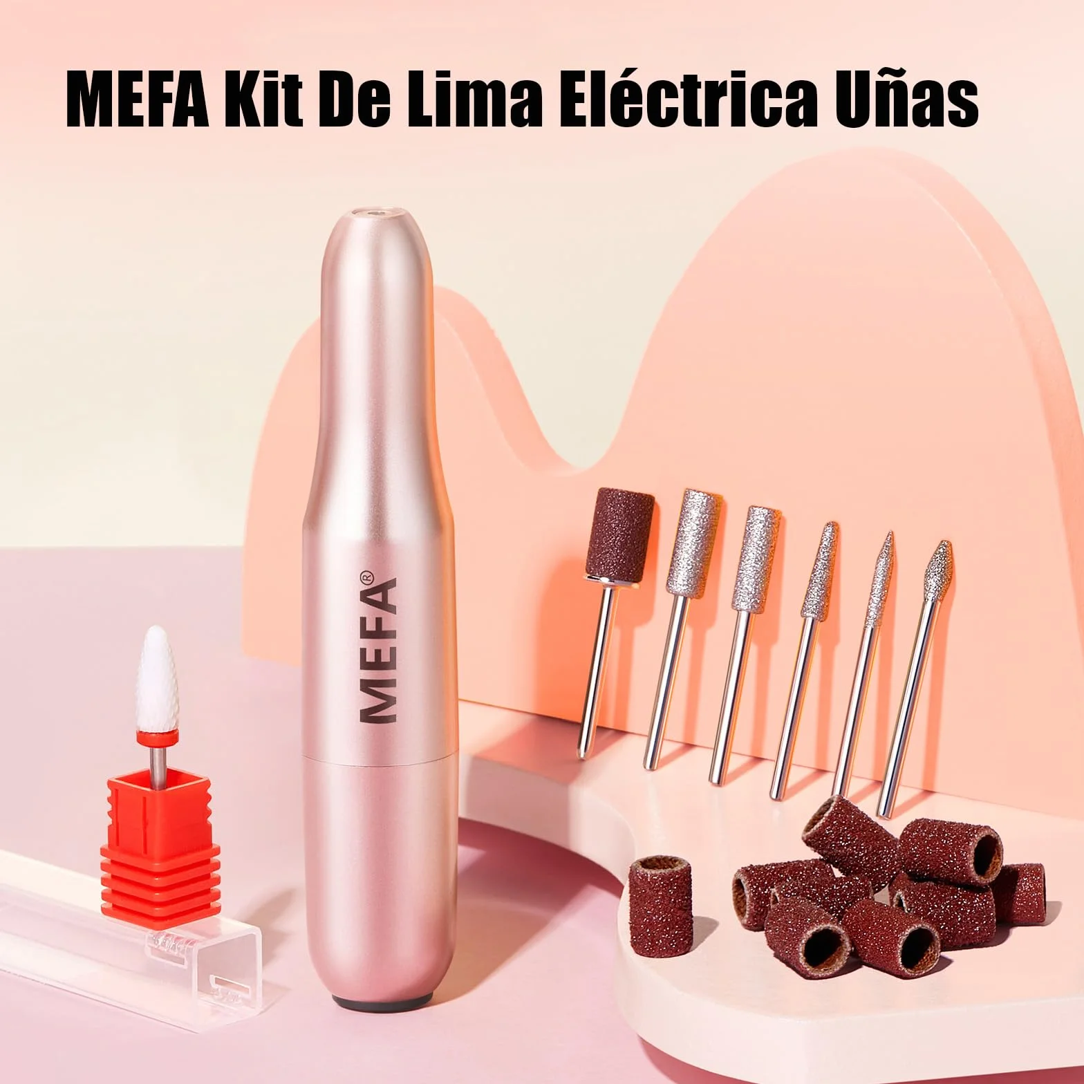 MEFA Torno para Uñas Profesional 13 en 1, 20000 Rpm Lima Eléctrica Recargable USB, Velocidad Ajustable Set Manicura Pedicura