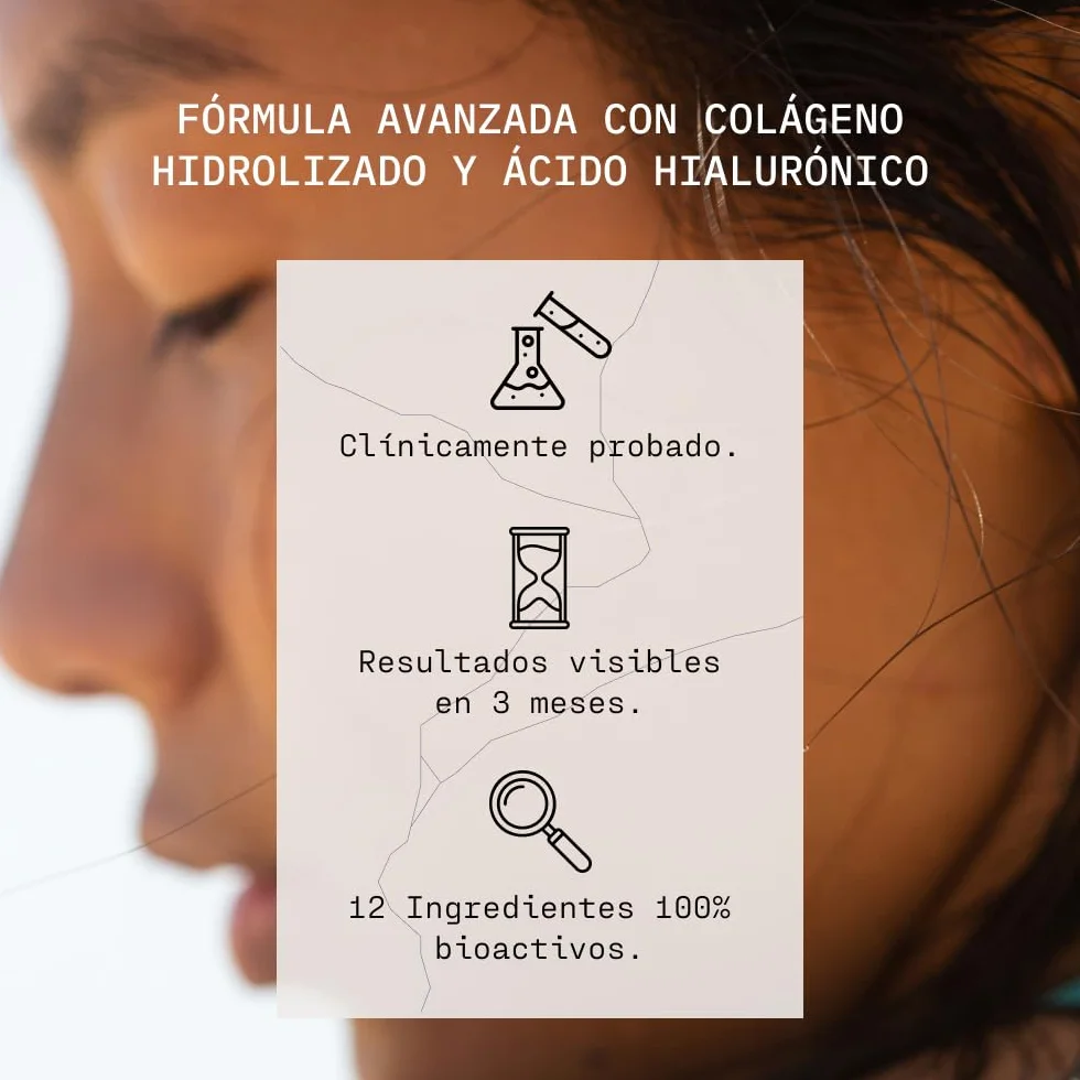 Suplemento líquido para el cuidado de la piel con colágeno y ácido hialurónico | Listo para beber | 28 porciones | Favorece una piel hidratada y suave