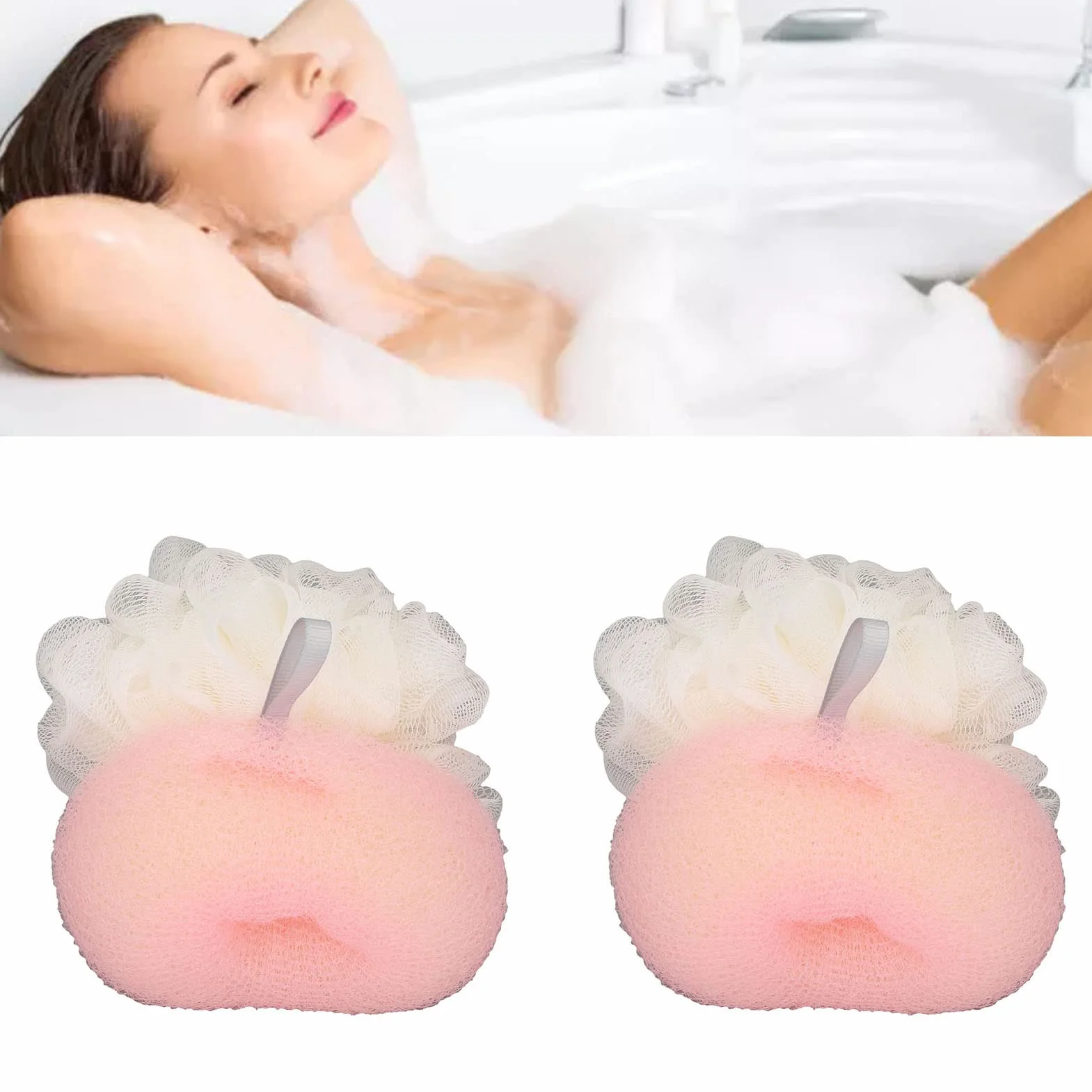 Depurador de Malla de Baño, Limpieza de Esponja de Malla de Baño Dual para Lavar