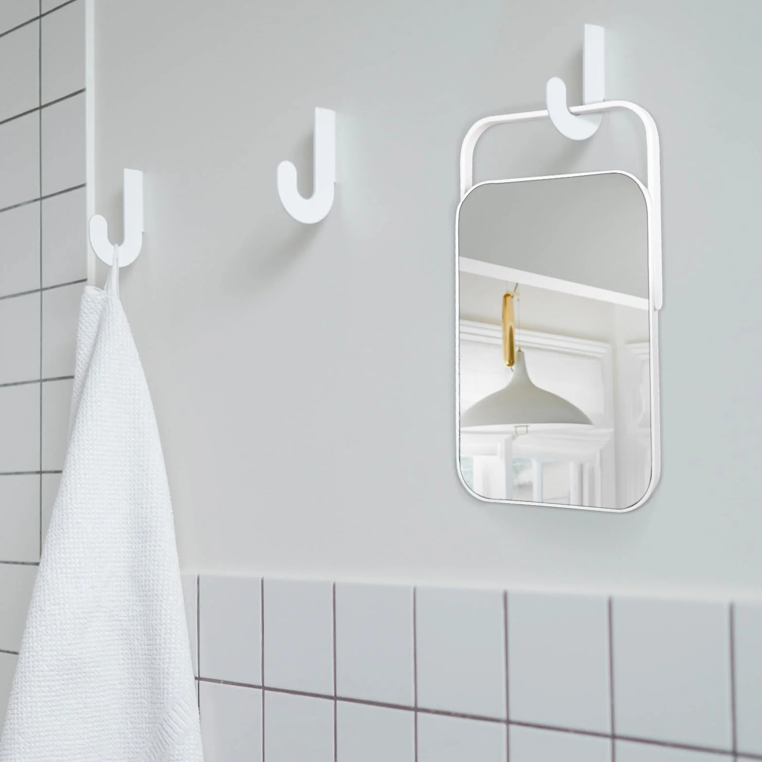 Espejo de maquillaje portátil 8 pulgadas soporte ajustable 180° blanco