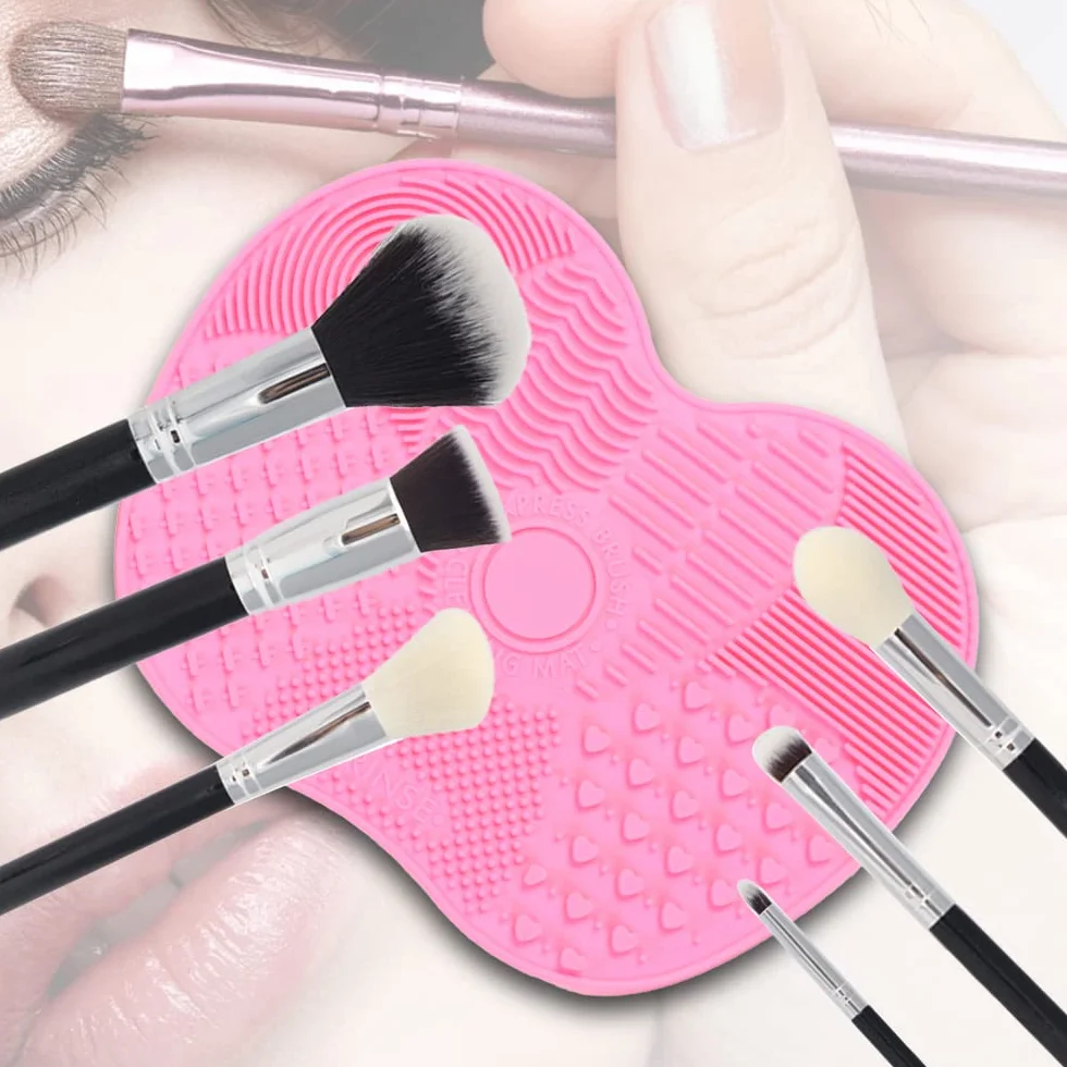Silicona Alfombrilla de Limpieza de Brochas de Maquillaje Cepillo Cosmético