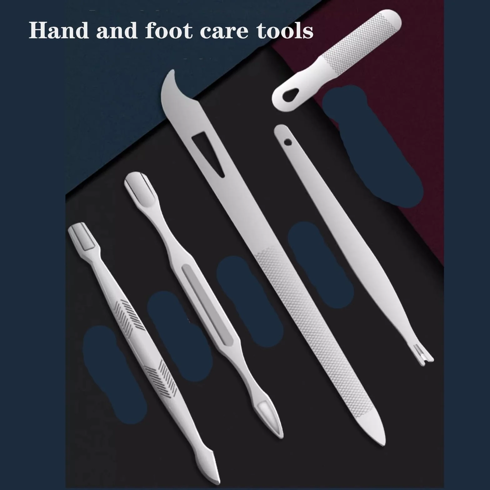 Juego de cortaúñas Juego de manicura Kit de pedicura profesional cortaúñas, 19 piezas Herramientas de cuidado de uñas de acero inoxidable Kit de aseo con estuche de cuero de viaje for hombres y mujere