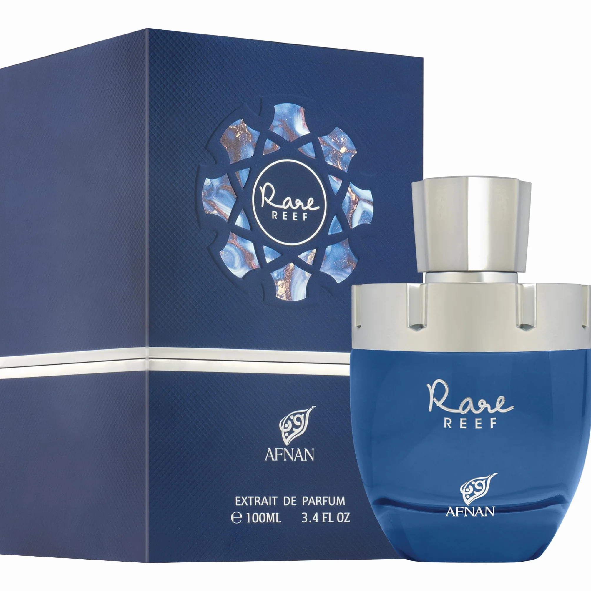 Afnan Rare Reef Perfume Unisex Extrait de Parfum, 3.4 Fl. Oz (100 ml)