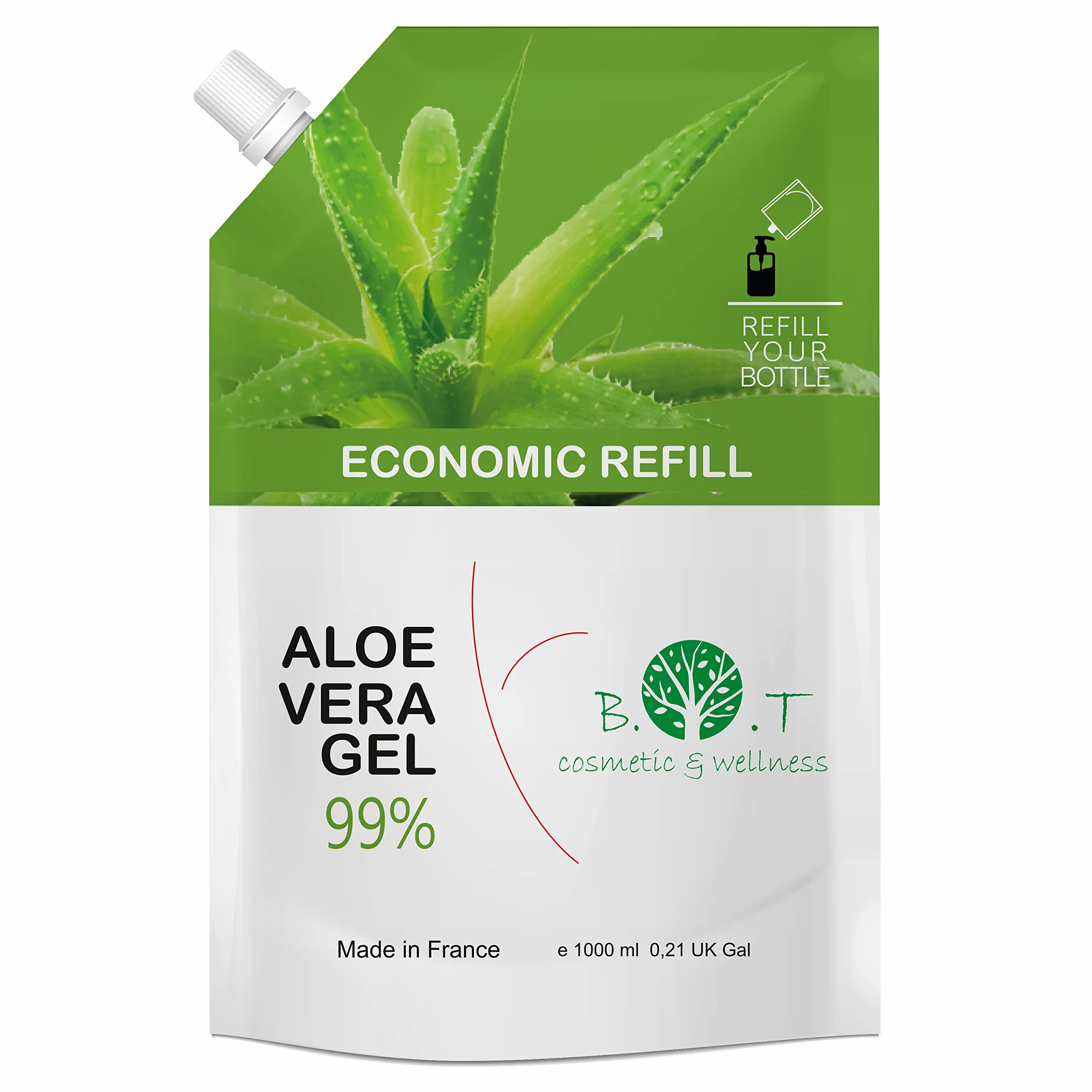 Aloe Vera Puro Gel 100% Natural Hidratante Piel y Cabello After Sun 1000 ml