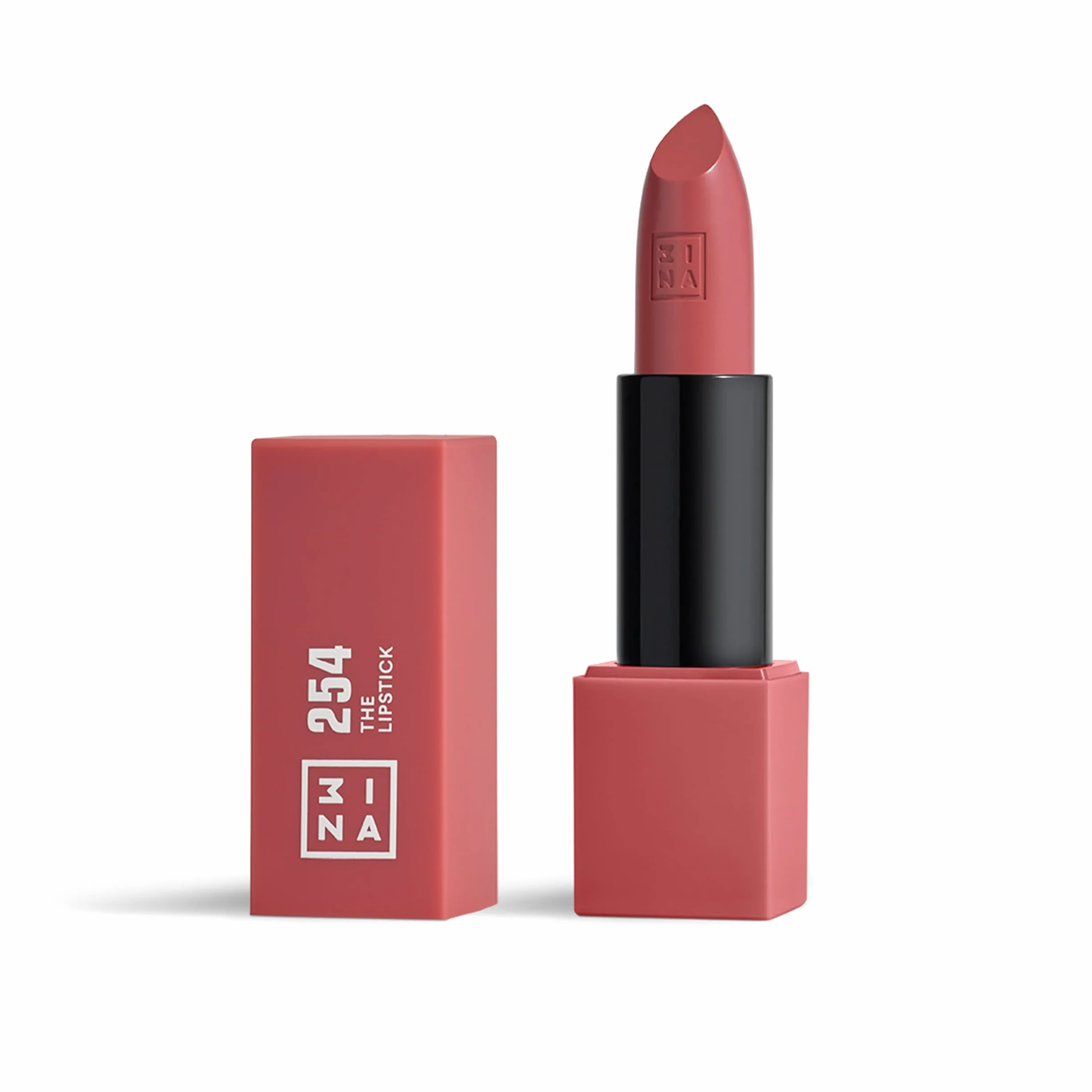 3INA MAKEUP The Lipstick 254 Rosa nude Oscura Barra de Labios Cremosa Mate con Vitamina E y Manteca de Karité
