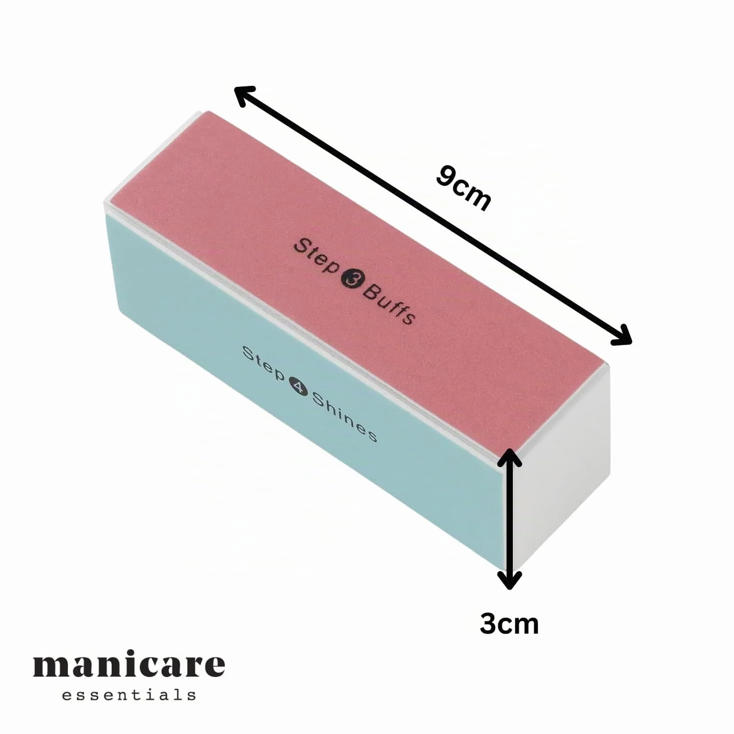 Manicare Bloque de pulido de 4 vías para uñas, elimina crestas y crea brillo instantáneo