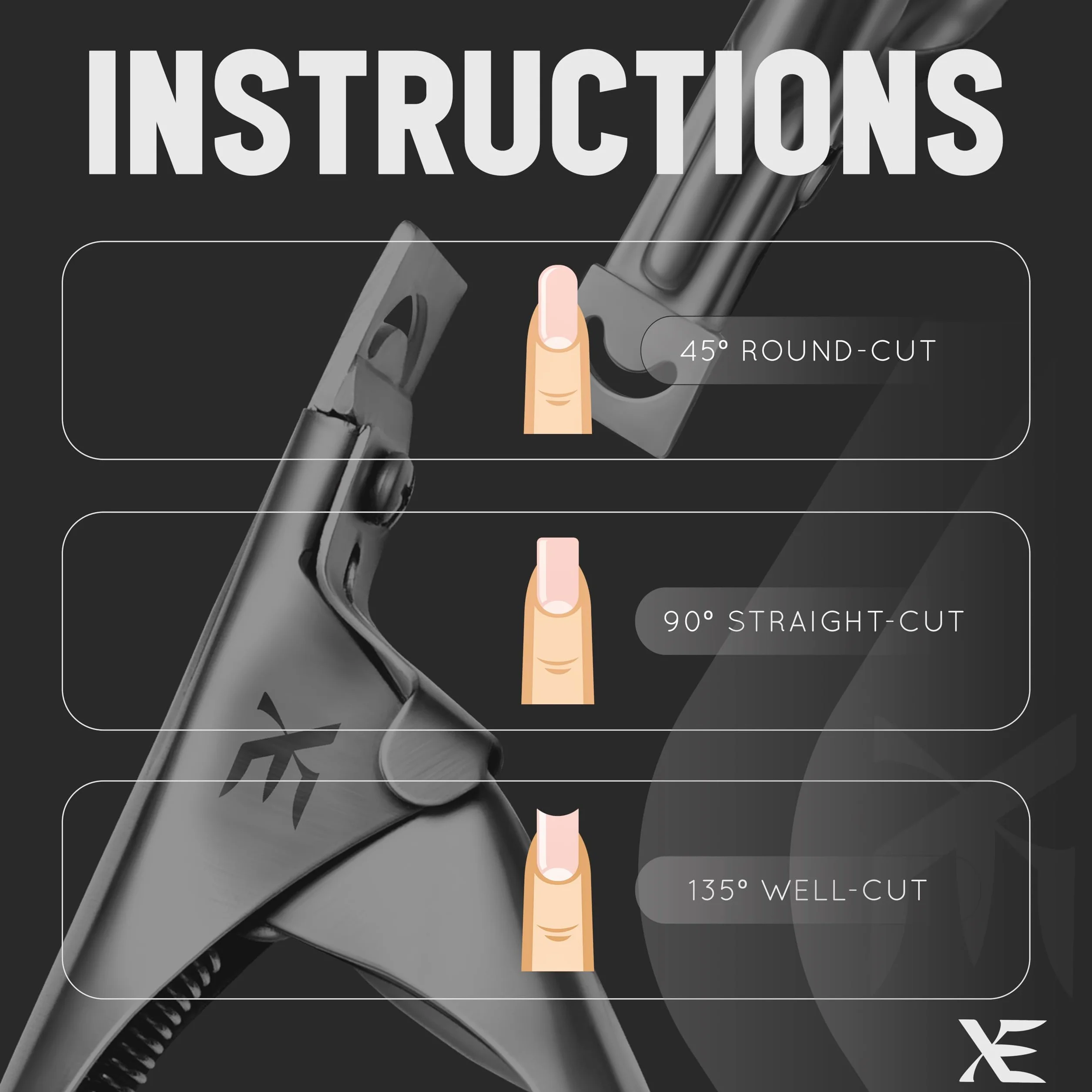 Cortaúñas Postizas de Acero Inoxidable Profesional con Lima de Uñas para Manicura Pedicura Acrílica y Gel