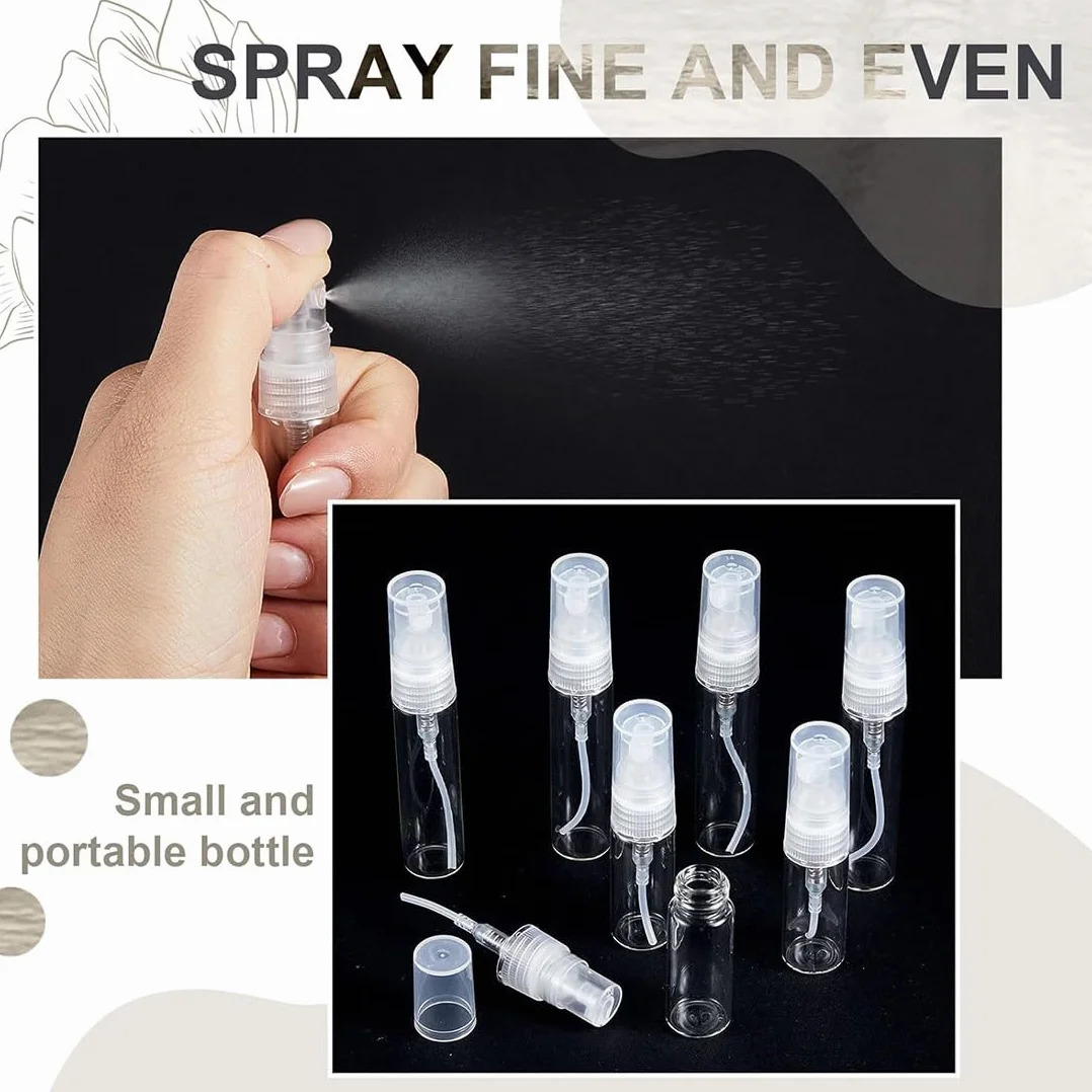 30 pcs frascos de muestra de perfume, atomizadores rellenables transparentes, minibotellas con pulverizador