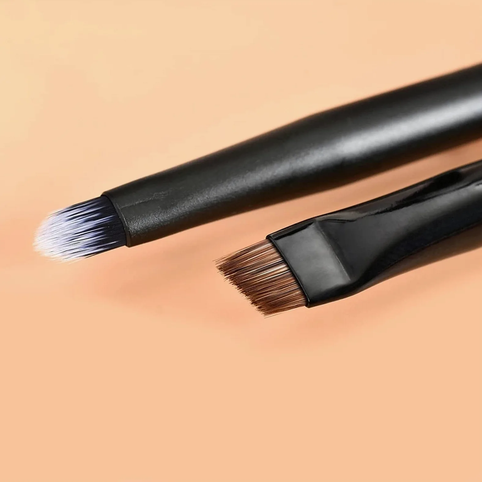 Juego de Brochas de Maquillaje Conjunto de cepillo maquillaje brocha profesional 10 conjunto ceja manija mate negro para Viajes
