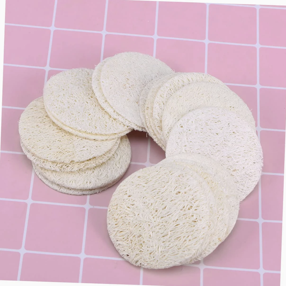 Healvian 500 Piezas Almohadillas De Lufa Esponja Facial Esponjas De Lufa Exfoliantes Almohadillas Redondas De Algodón De Bambú Almohadillas Exfoliantes Depurador Tina Protección De La Piel