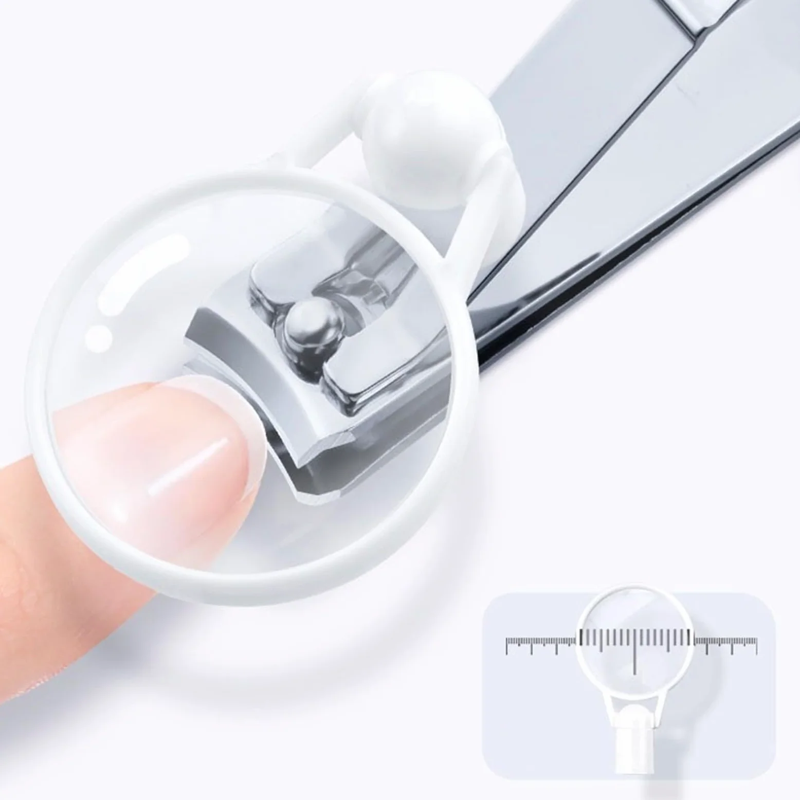 Juego de cortaúñas Juego de manicura, kit de cortaúñas con lupa, 6 piezas de herramientas profesionales for el cuidado de uñas de acero inoxidable, kit de uñas portátil con estuche de cuero PU Herrami