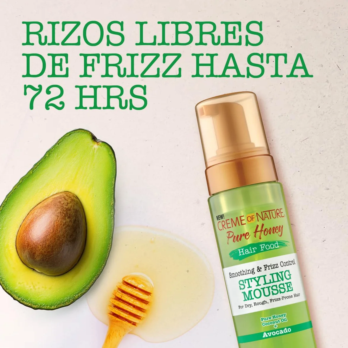 Creme of Nature Pure Honey Hair Food Avocado Espuma para peinar 207ml