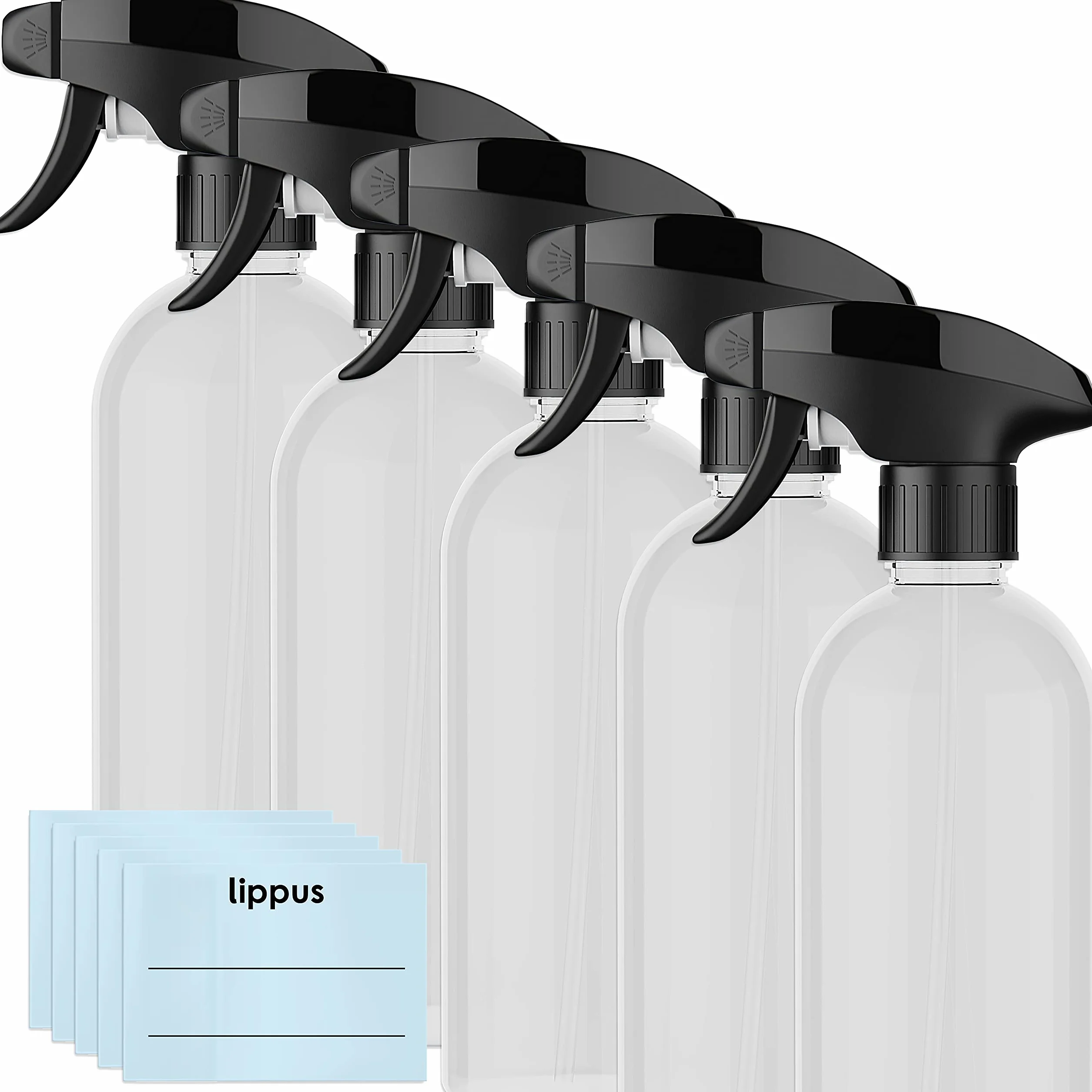 Botellas pulverizadoras RPET 500 ml Juego de 5 unidades con etiquetas 3 modos de pulverización