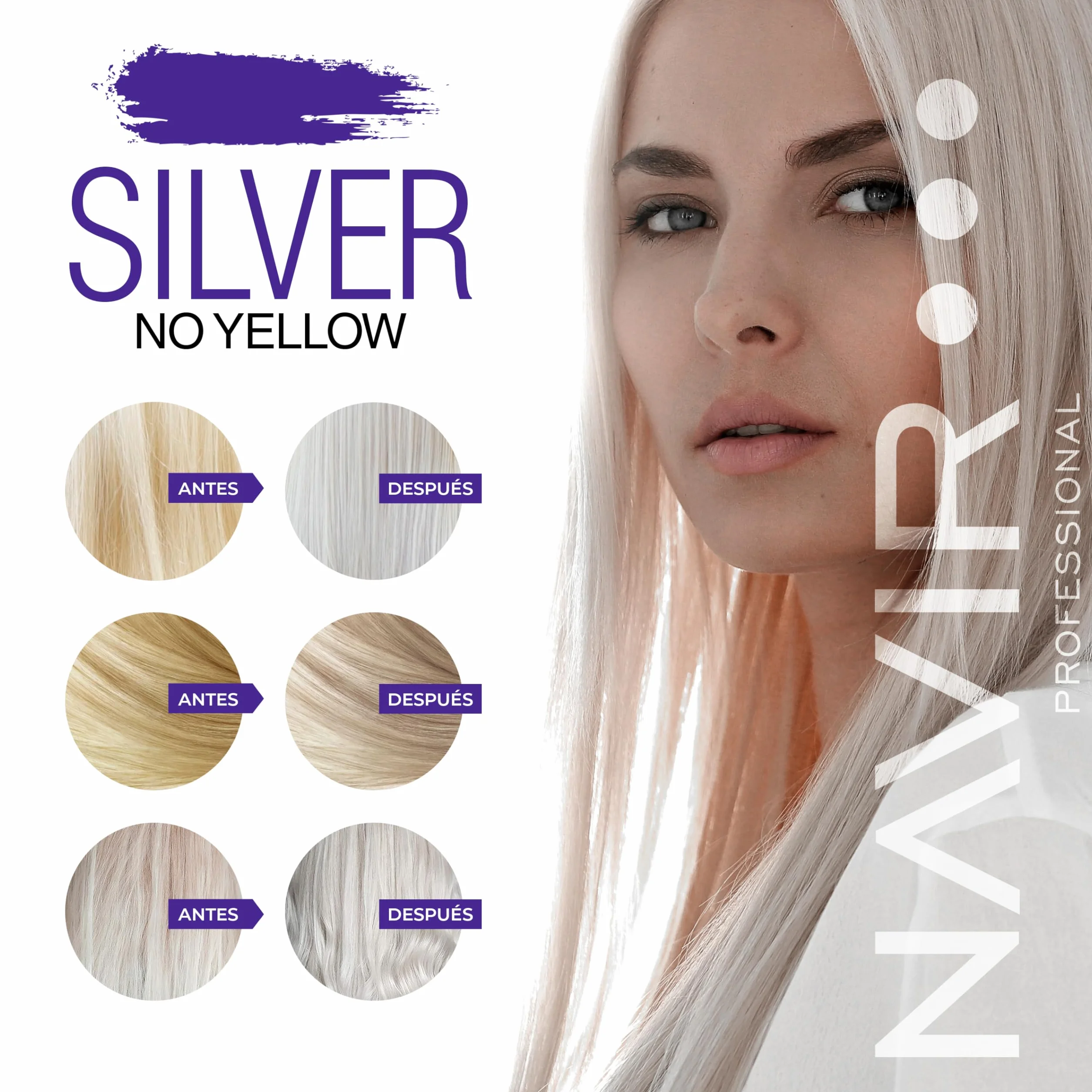 NAVIR Mascarilla SILVER Matizador para cabellos grises, rubios y decolorados 250 ml