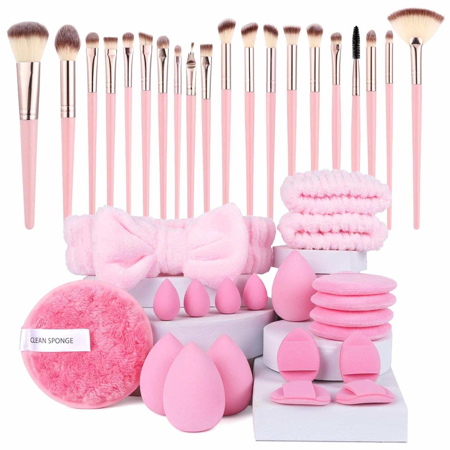 Vicloon Set de Brochas de Maquillaje 40 Piezas con Beauty Blender Profesional