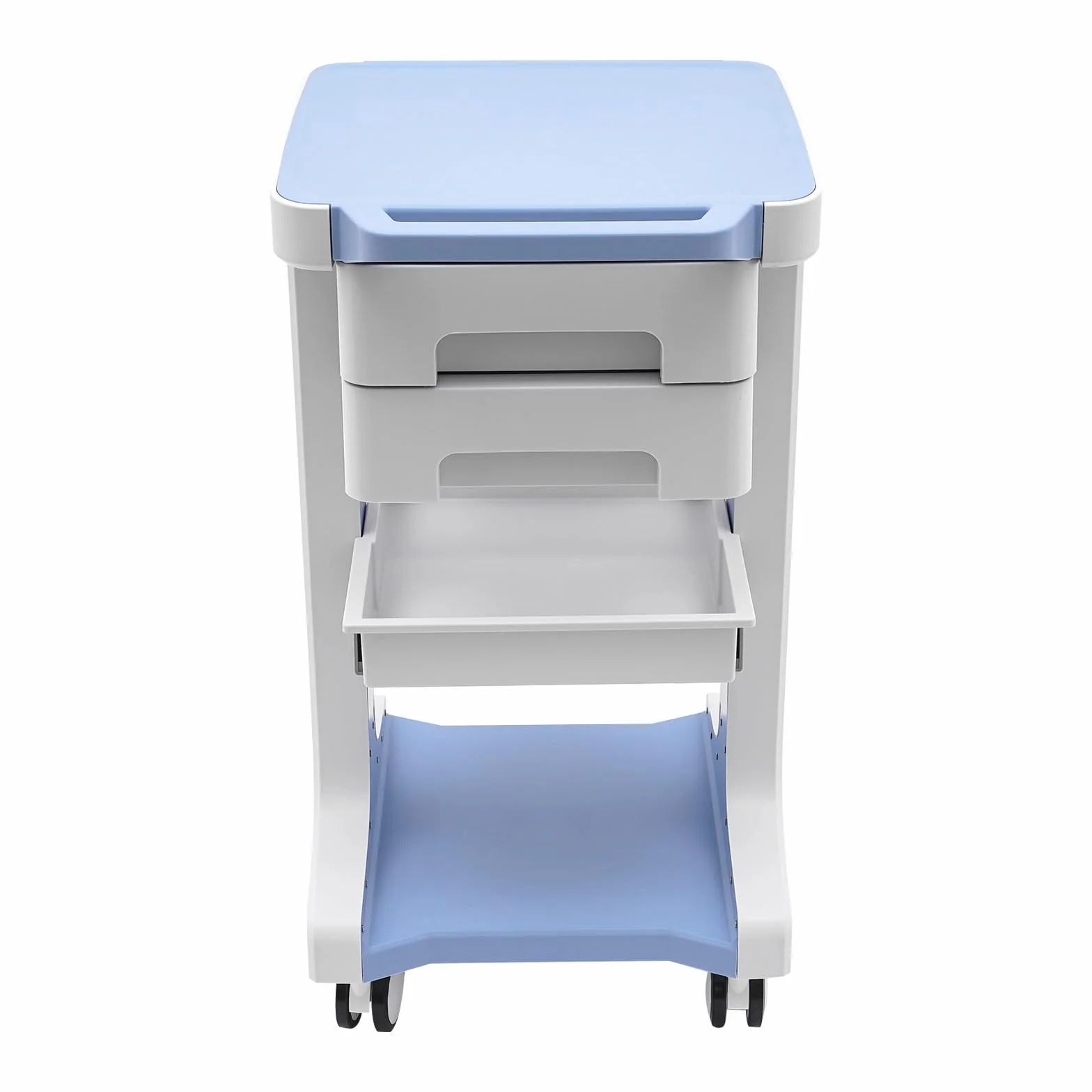 Carro medicinal con 2 cajones y estante superior Carro de salón de belleza 50 kg de capacidad de carga para laboratorio médico, peluquería, hospitales, clínicas