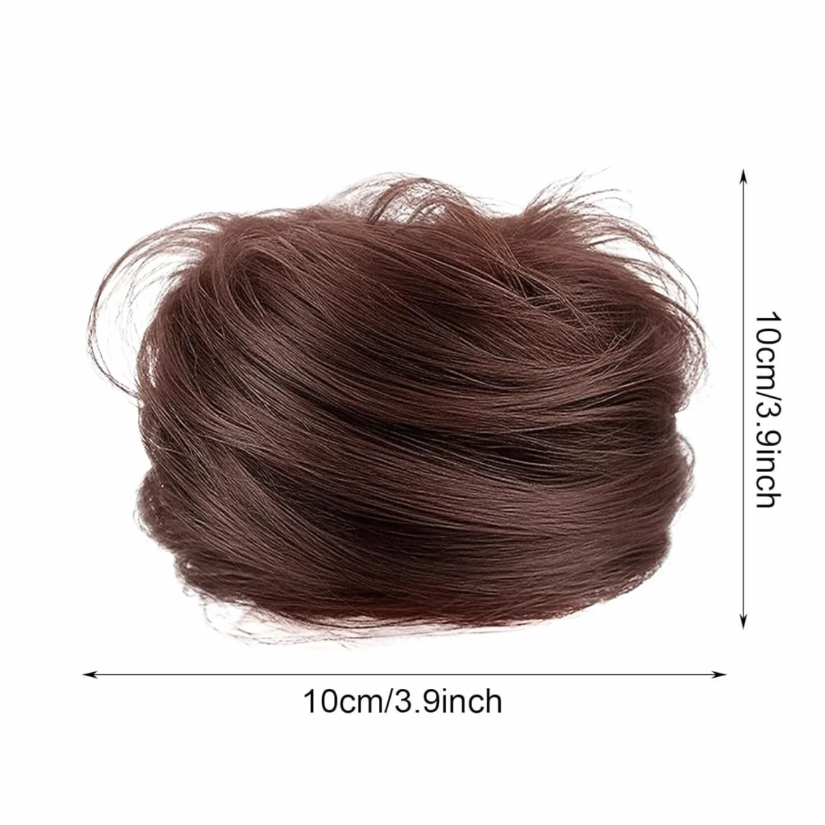 Coletero Moño Postizo Cabello Natural Mujeres Extensiones Pelo Real Marrón Oscuro