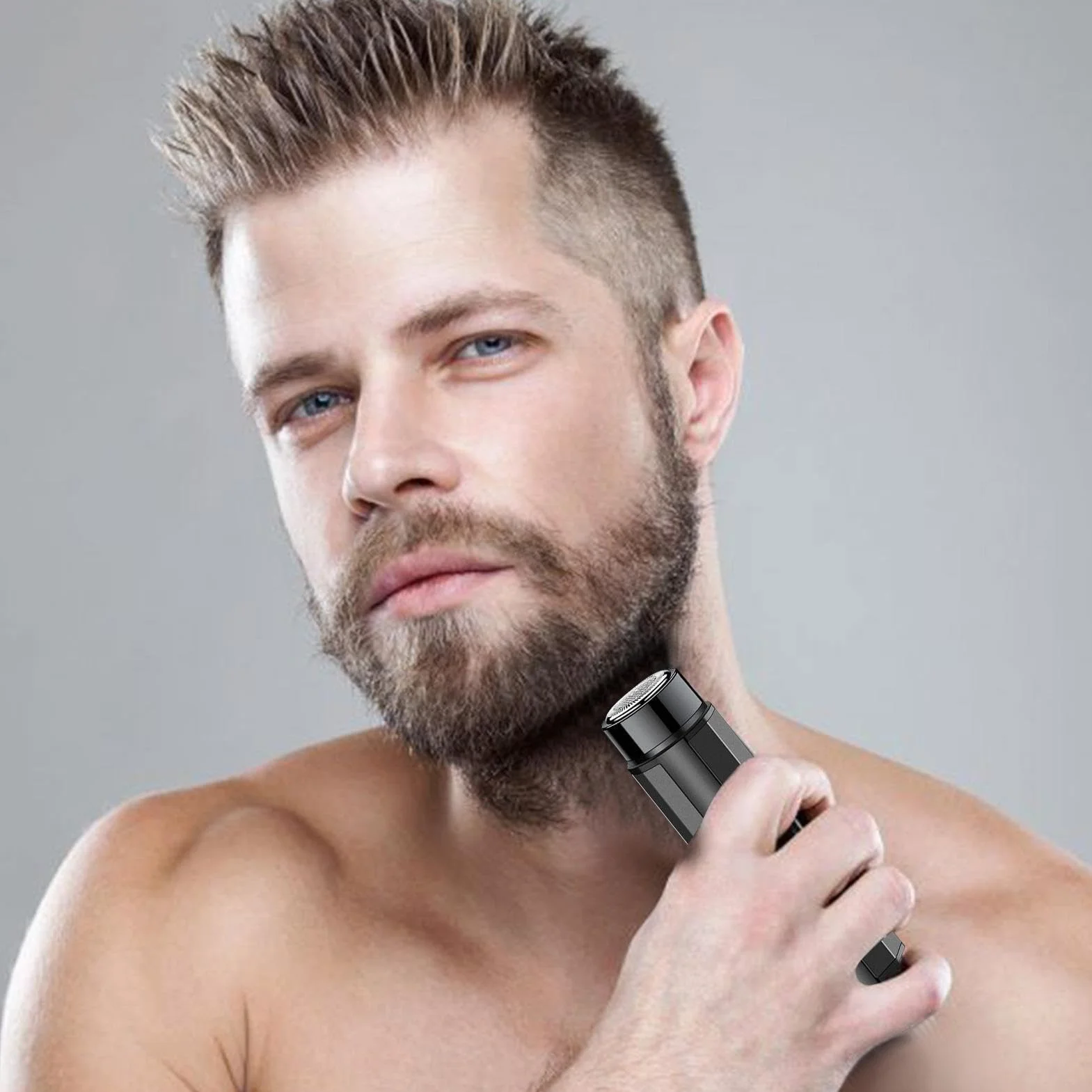 Afeitadora eléctrica portátil mini maquinilla de afeitar USB afeitado húmedo y seco para hombres