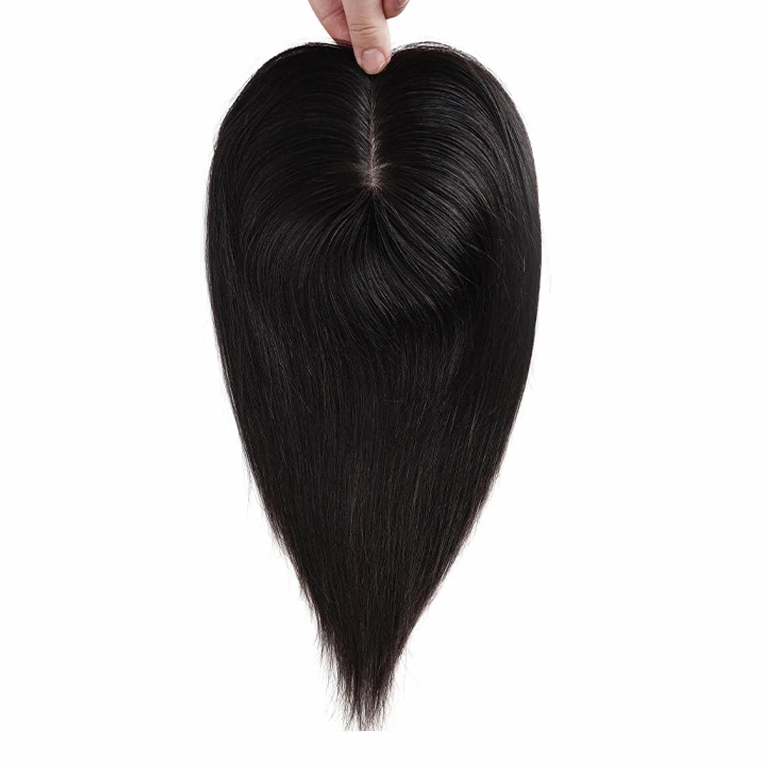 Adornos for El Cabello Negro for Mujeres Humano Postizos Extensiones De Pelo Con Cobertura De 360° De 10/12 Pulgadas Peluca Con Clip De Base De Seda De 12 X 14 Cm for Canas(30cm)